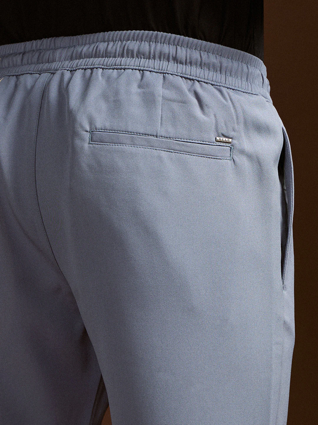 Men Light Blue Slim Fit Formal Trouser - Image 5