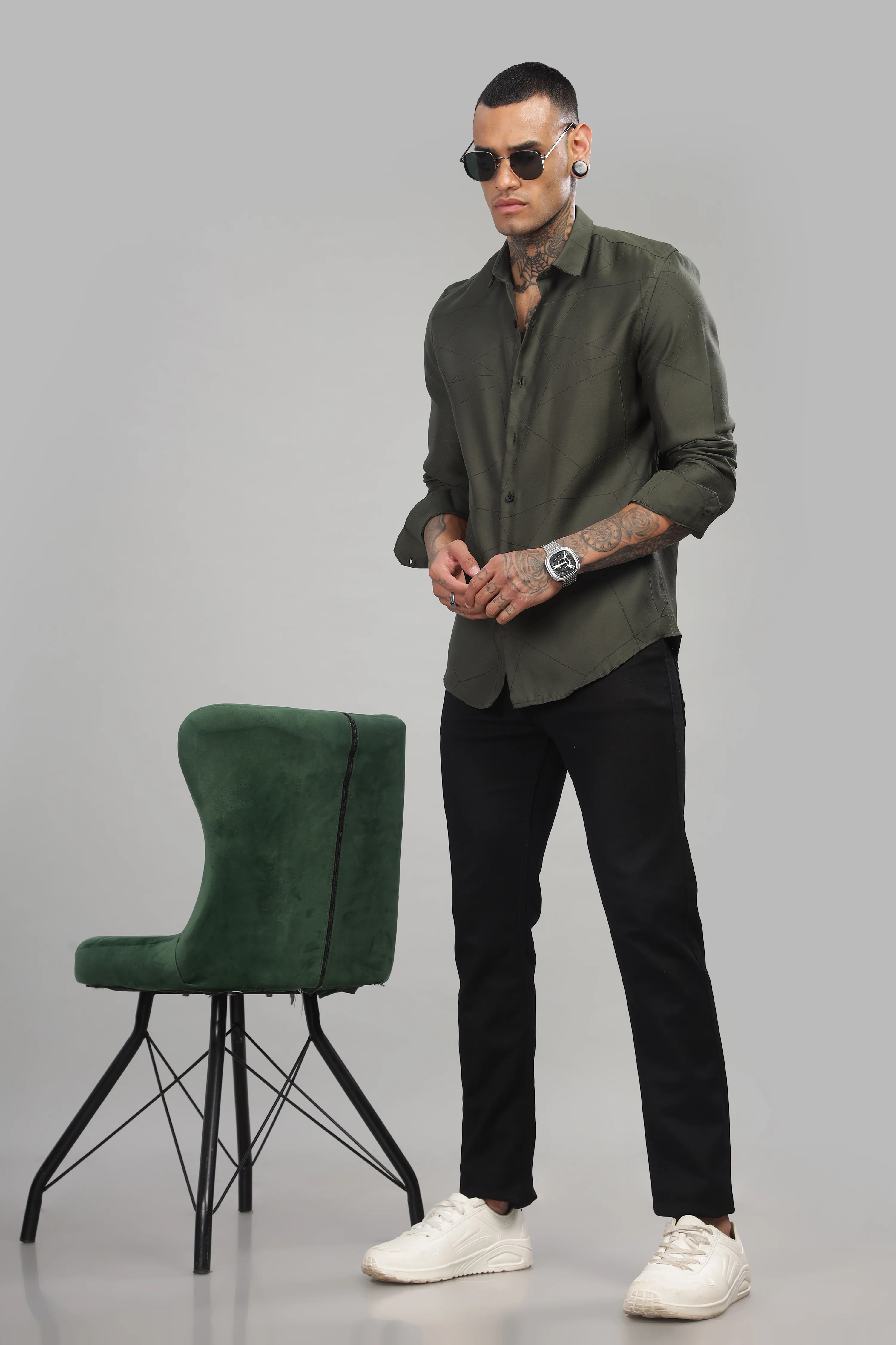 Men Light blue Slim Fit Shirt - Image 2