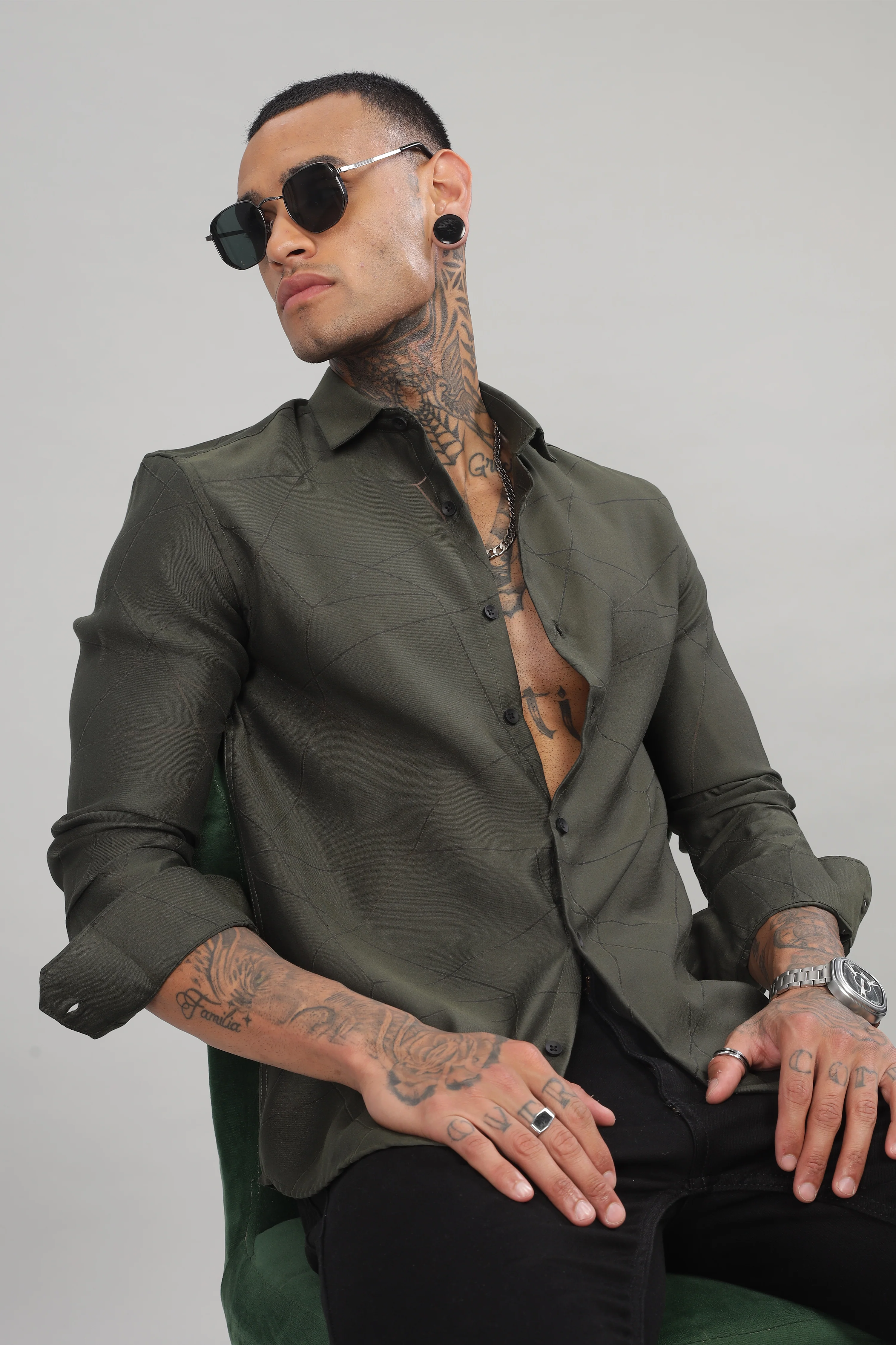 Men Light blue Slim Fit Shirt - Image 3