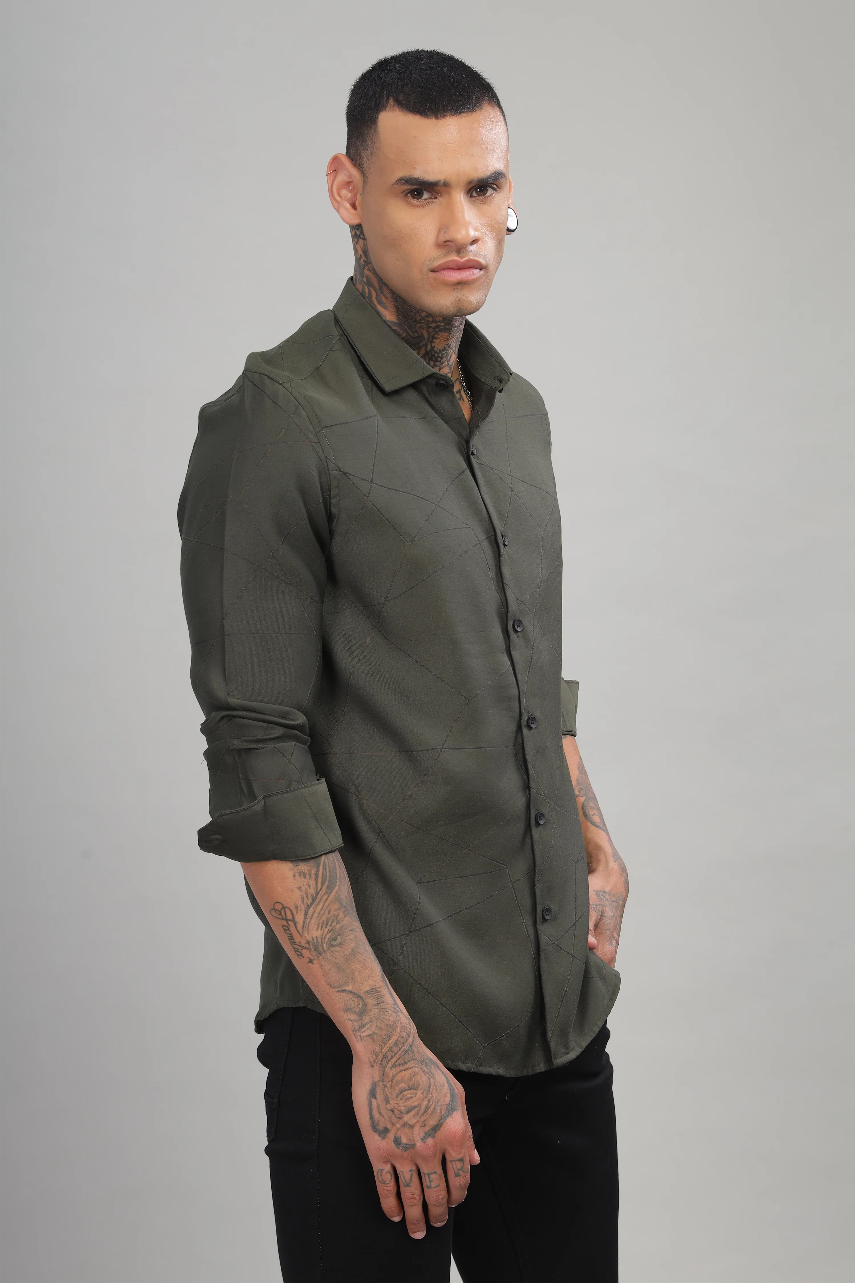 Men Light blue Slim Fit Shirt - Image 5