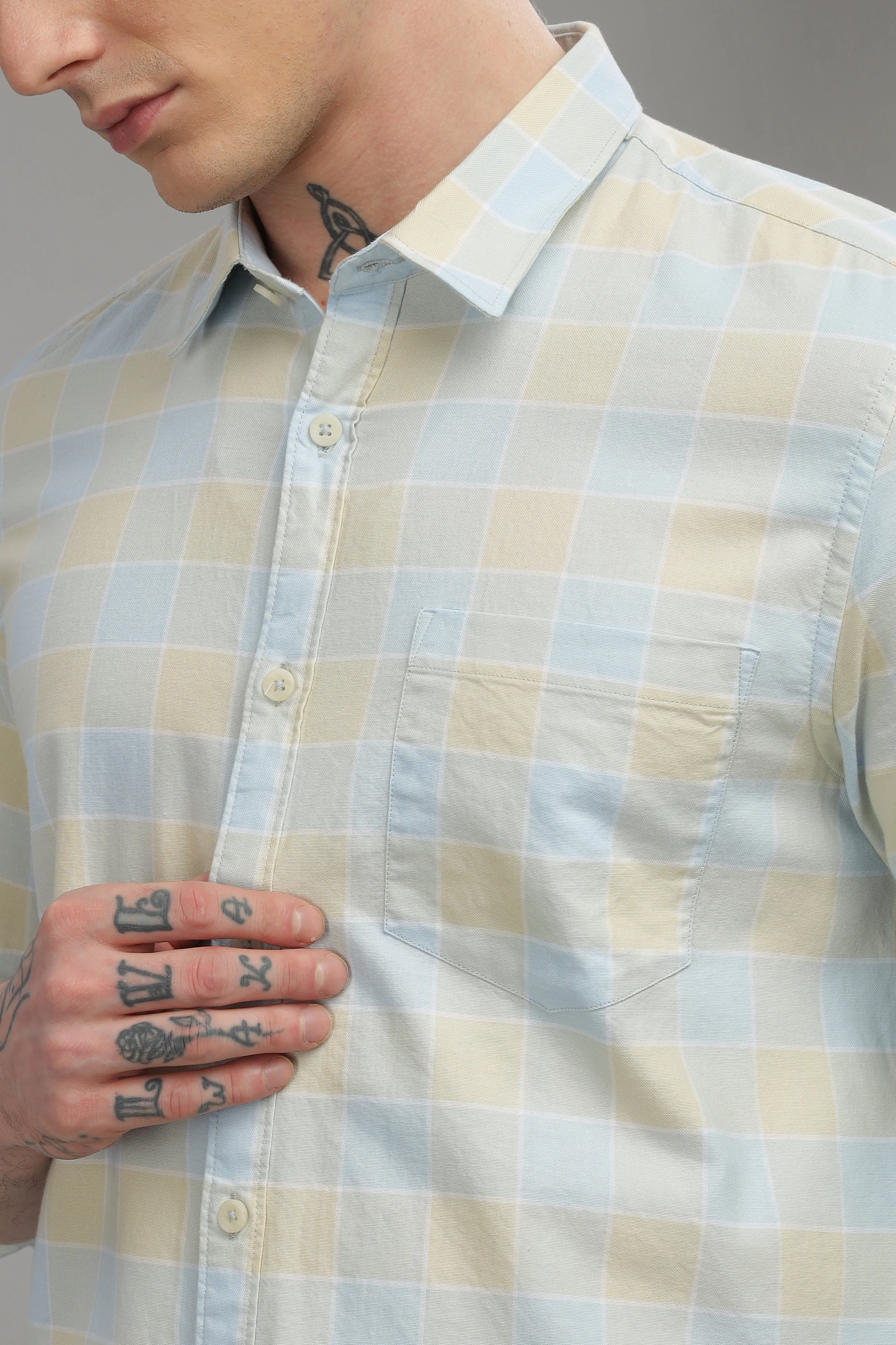 Men Light Blue Slim Fit Shirt - Image 6