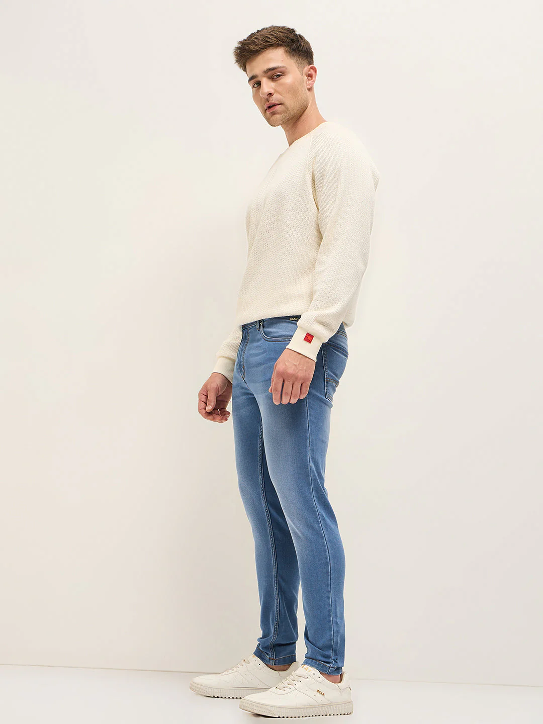 Men Light BlueLight Fade Mid-Rise Skinny Fit Jeans - Image 3