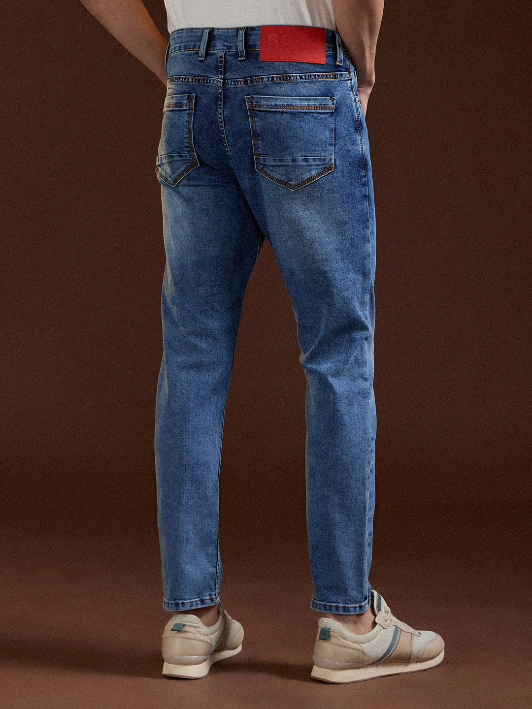 Men Light BlueMid Fade Mid-Rise Skinny Fit Jeans - Image 2
