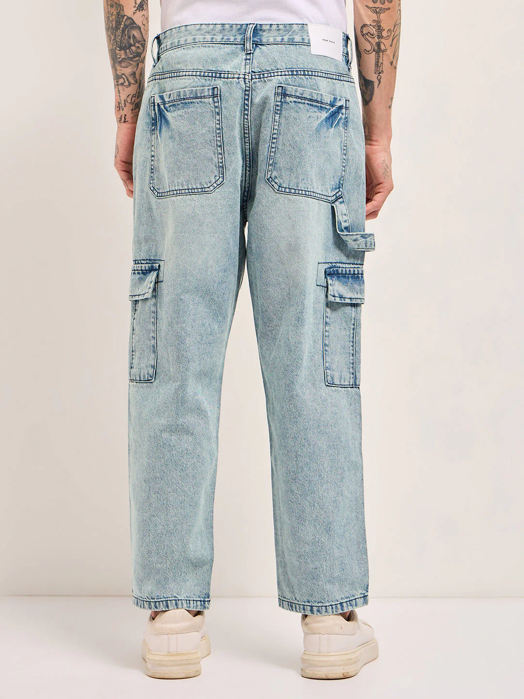 Men Light BlueMid Fade Mid-Rise Slim Fit Jeans - Image 2