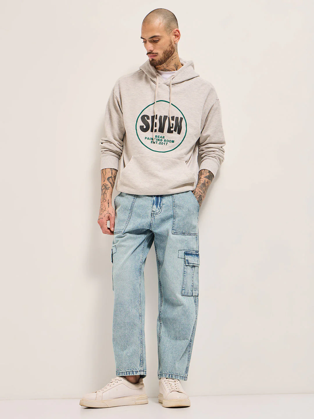 Men Light BlueMid Fade Mid-Rise Slim Fit Jeans - Image 4