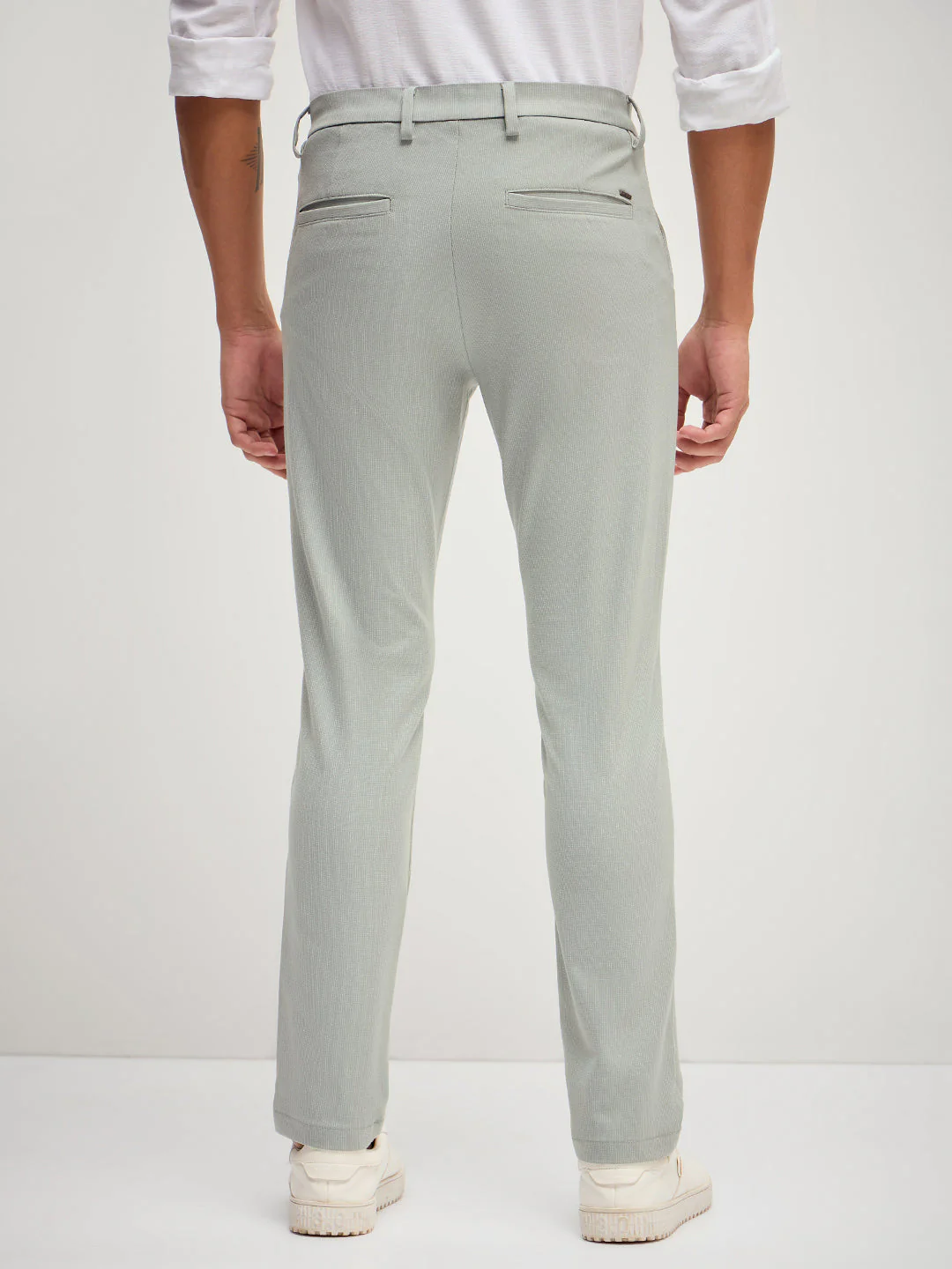Men Light Green 4 Way Stretch Formal Trouser - Image 2