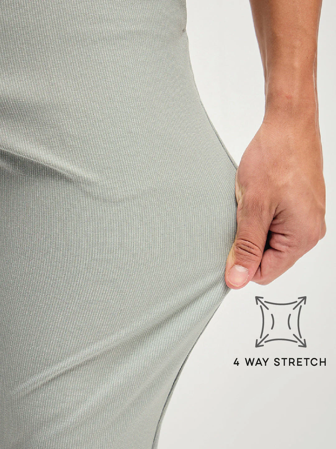 Men Light Green 4 Way Stretch Formal Trouser - Image 5
