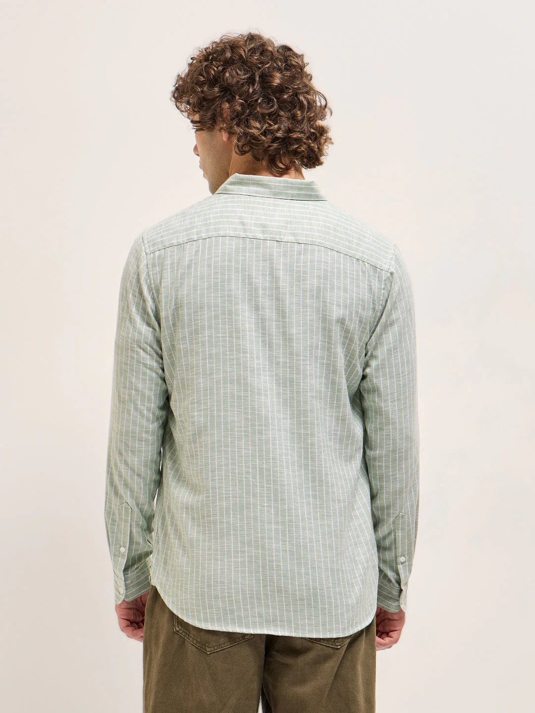 Men Light Green Casual Shirt - Image 2