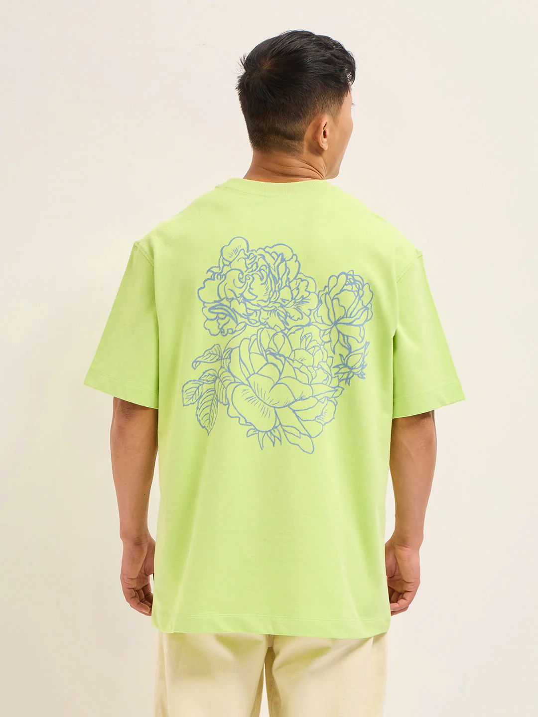 Men Light Green Oversized T-Shirt - Image 3