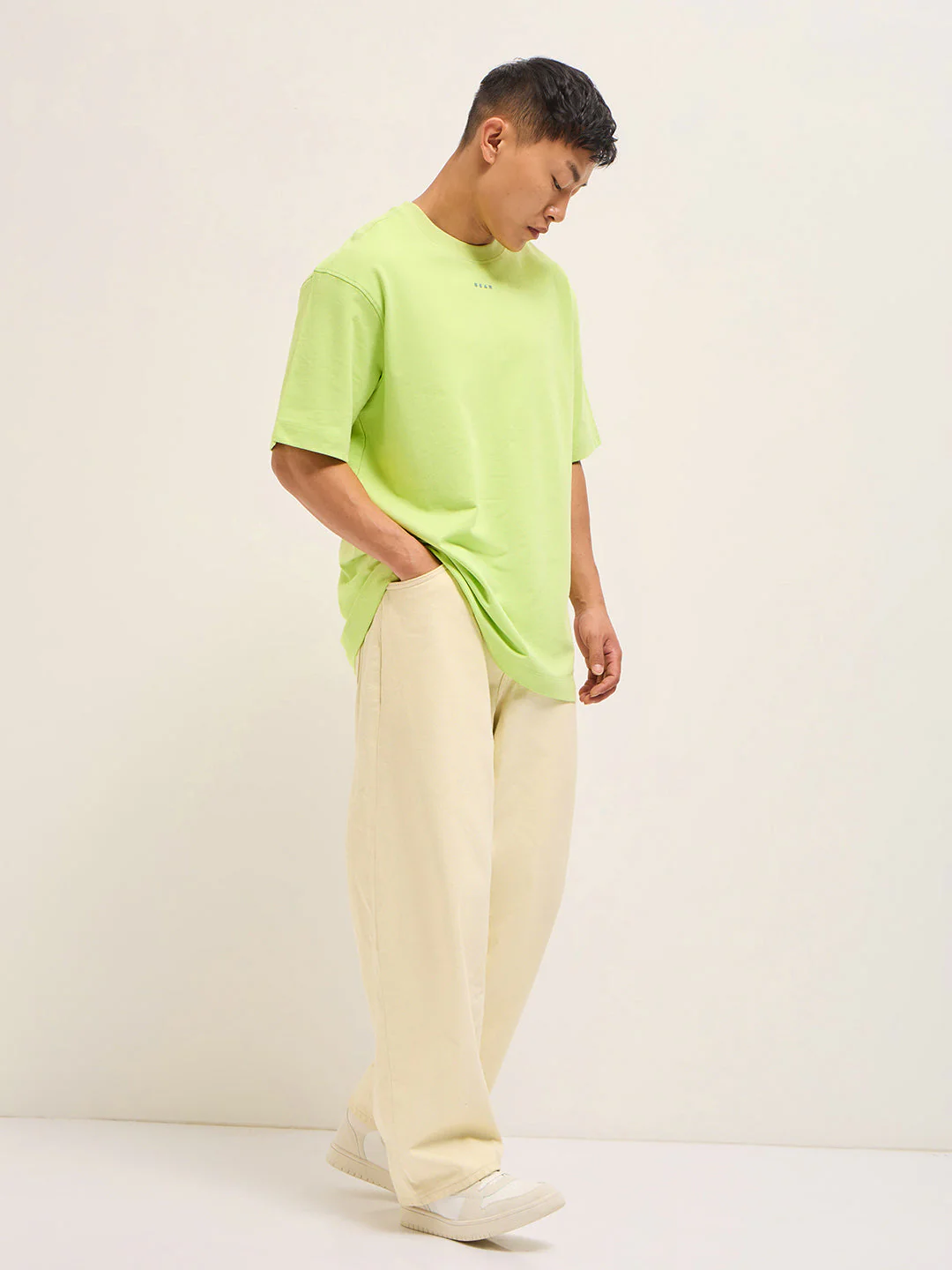 Men Light Green Oversized T-Shirt - Image 4