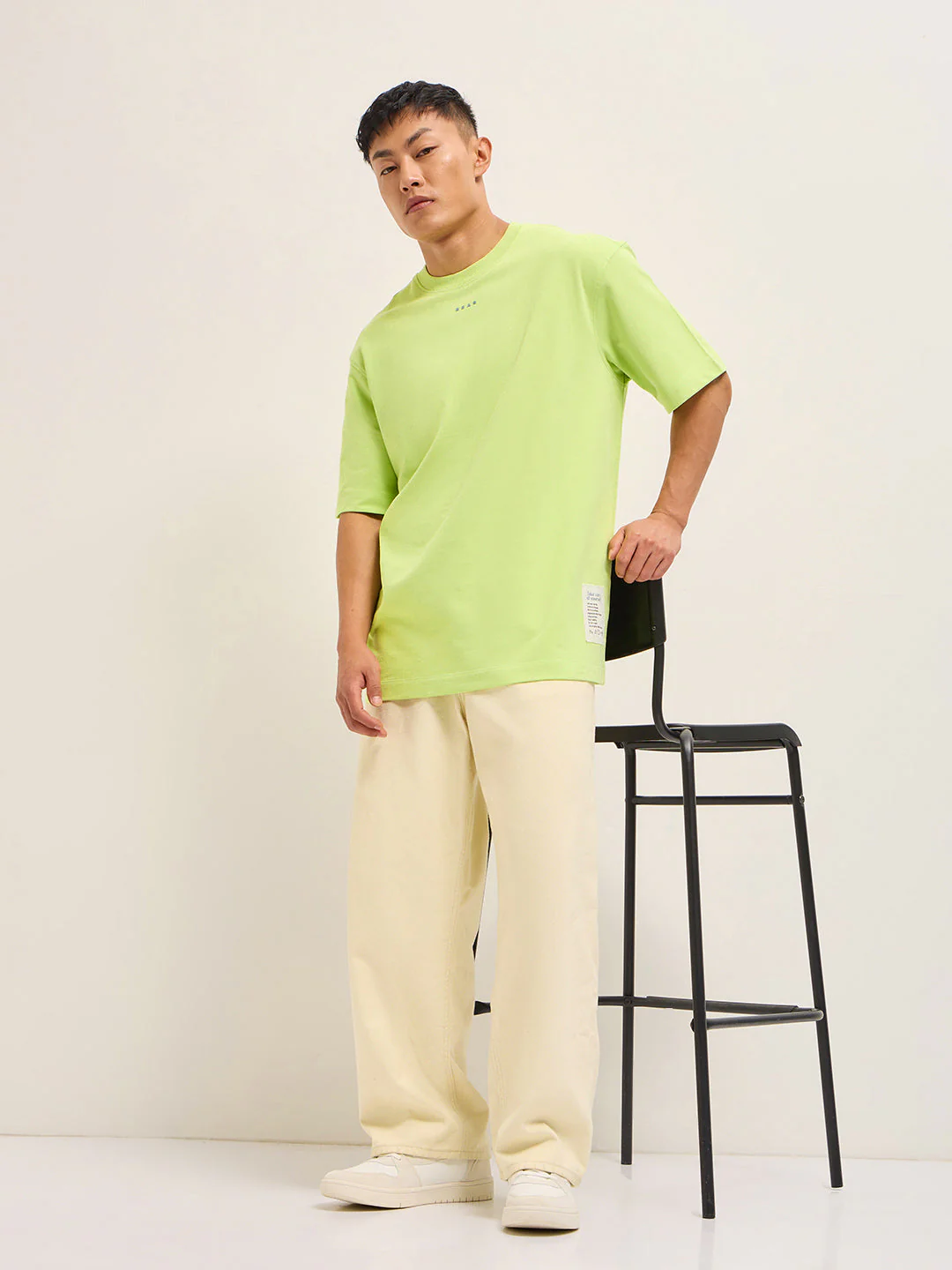 Men Light Green Oversized T-Shirt - Image 5