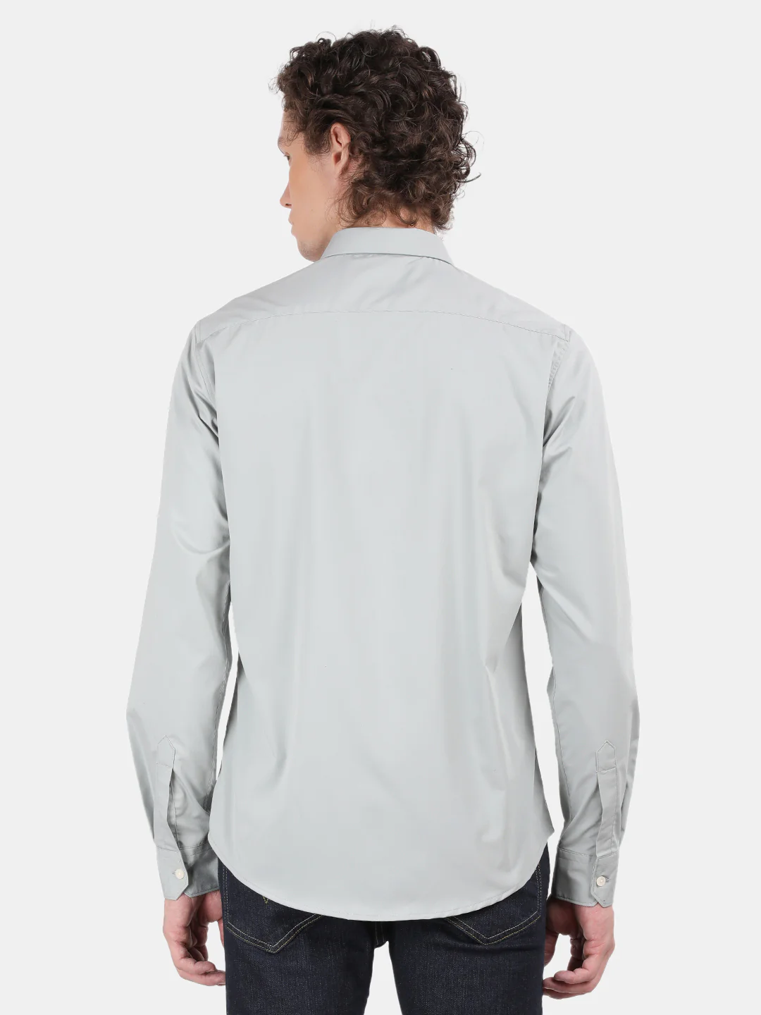 Men Light Green Slim Fit Spread Collar Full Sleeve Casual Shirt - Image 4