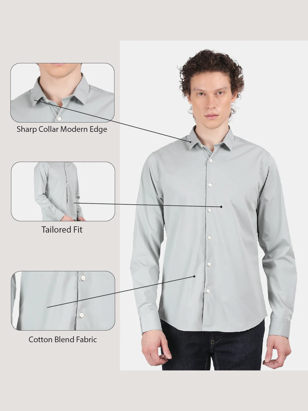 Men Light Green Slim Fit Spread Collar Full Sleeve Casual Shirt - Image 6
