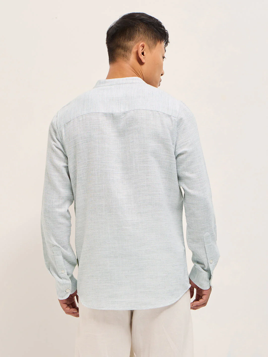 Men Light Green Solid Slim Fit Casual Shirt - Image 2