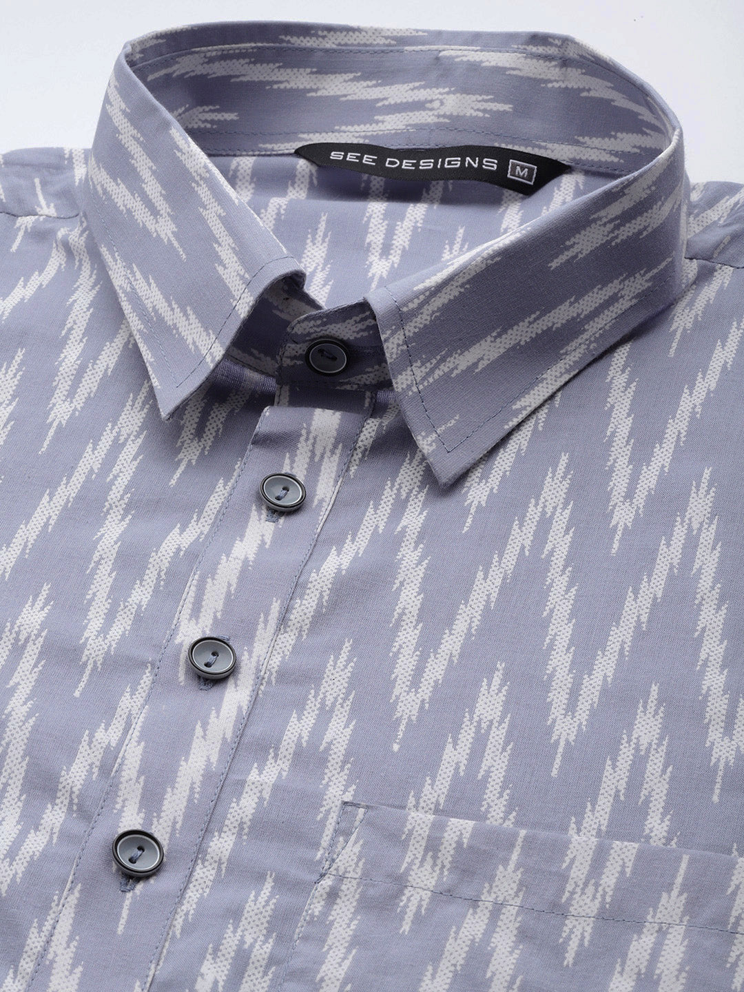 Men Light Grey Regular Pure Cotton Pathani Printed Men'S Kurta - Image 2