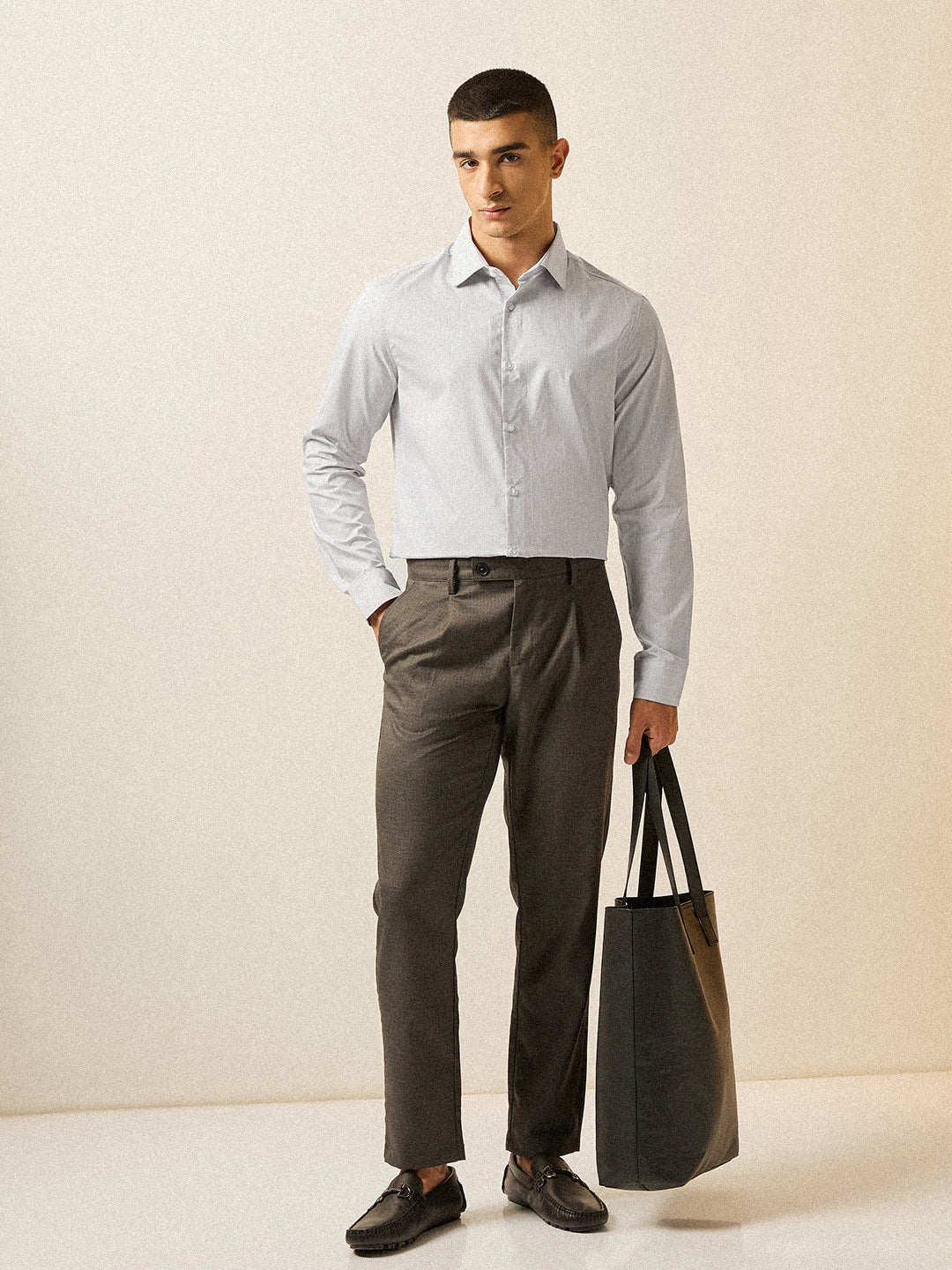 Men Light Purple Striped Tailored Fit Formal Shirt - Image 4