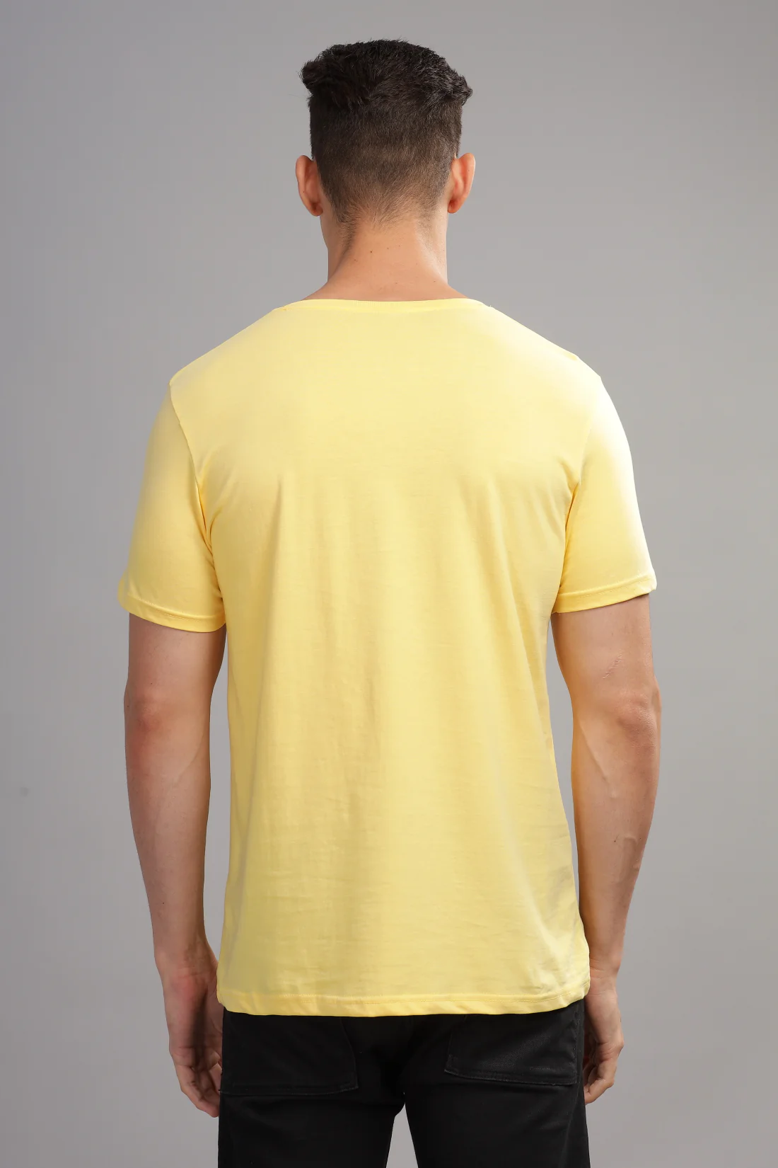 Men Yellow Round Neck T Shirt - Image 3