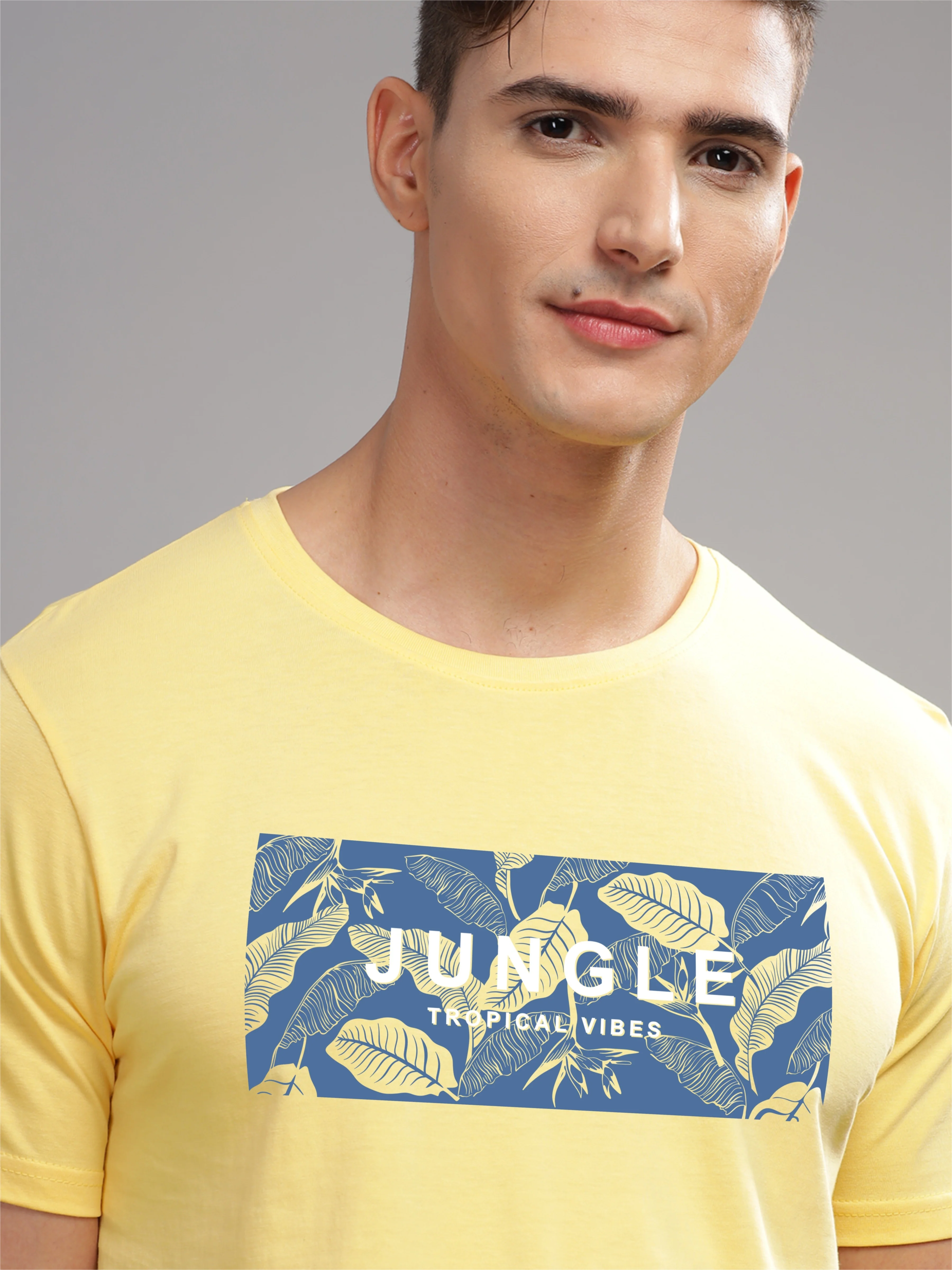 Men Yellow Round Neck T Shirt - Image 2