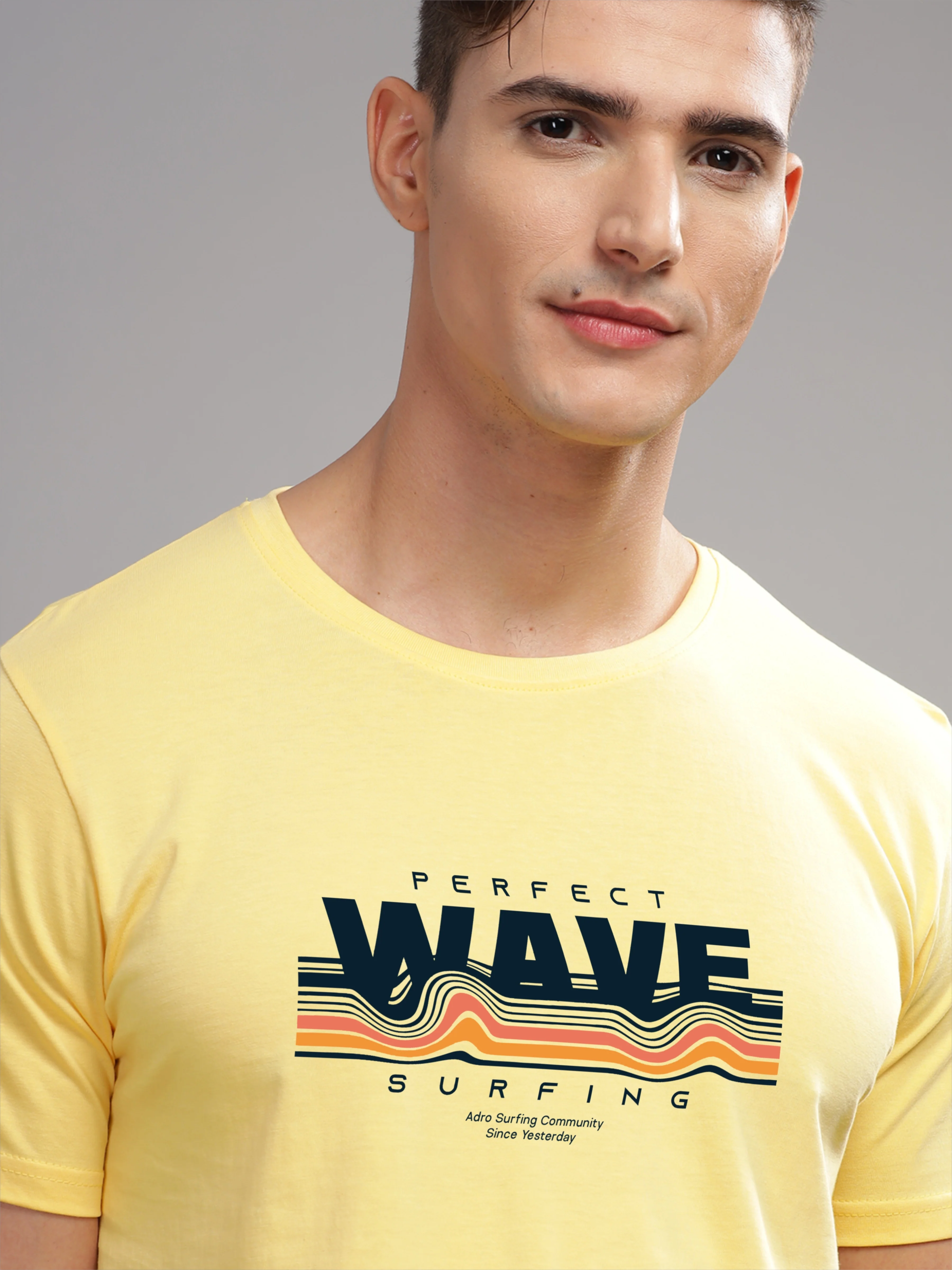 Men Yellow Round Neck T Shirt - Image 2