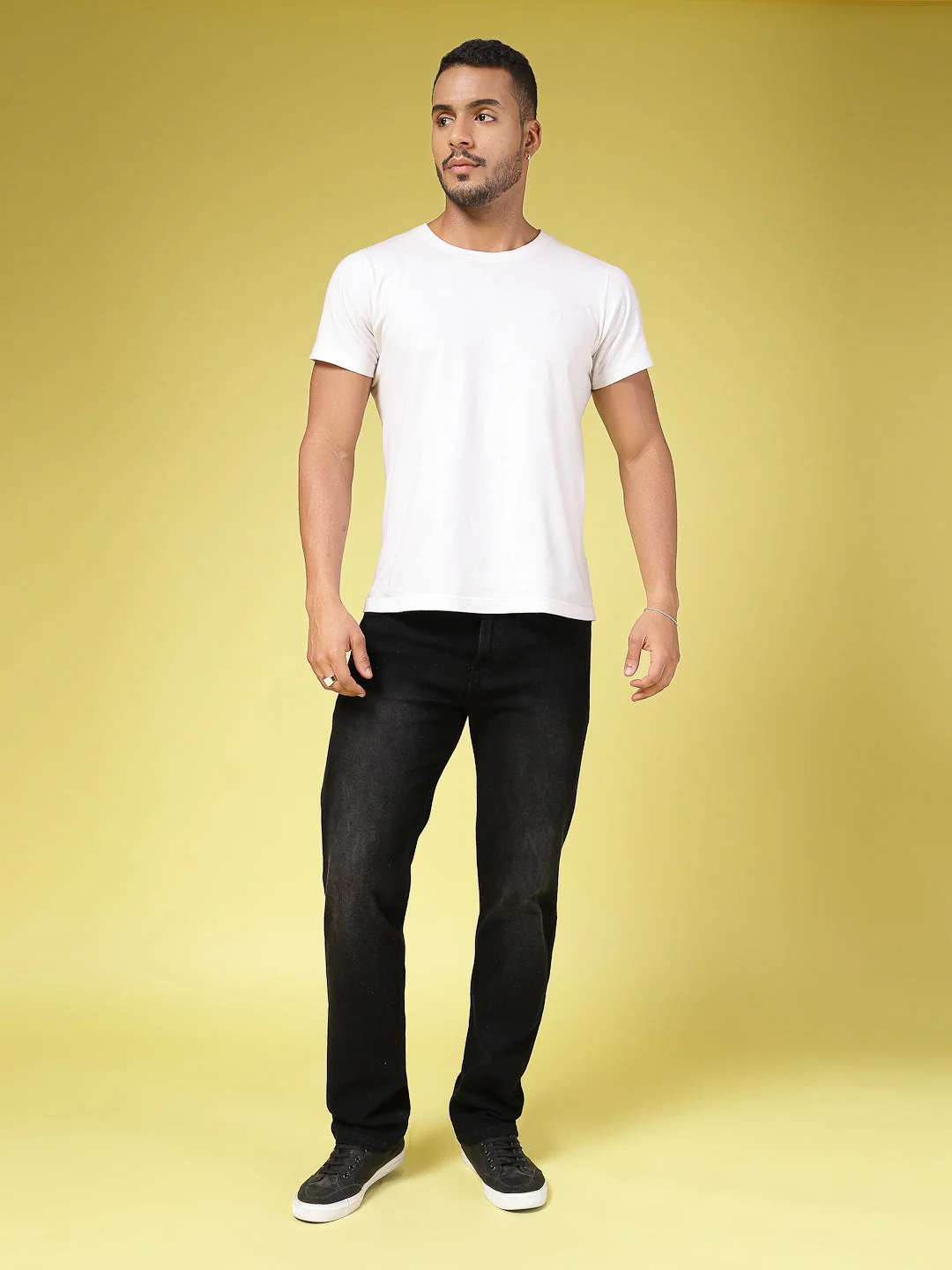 Men Lightly Faded Straight Fit Denim Jeans - Image 2