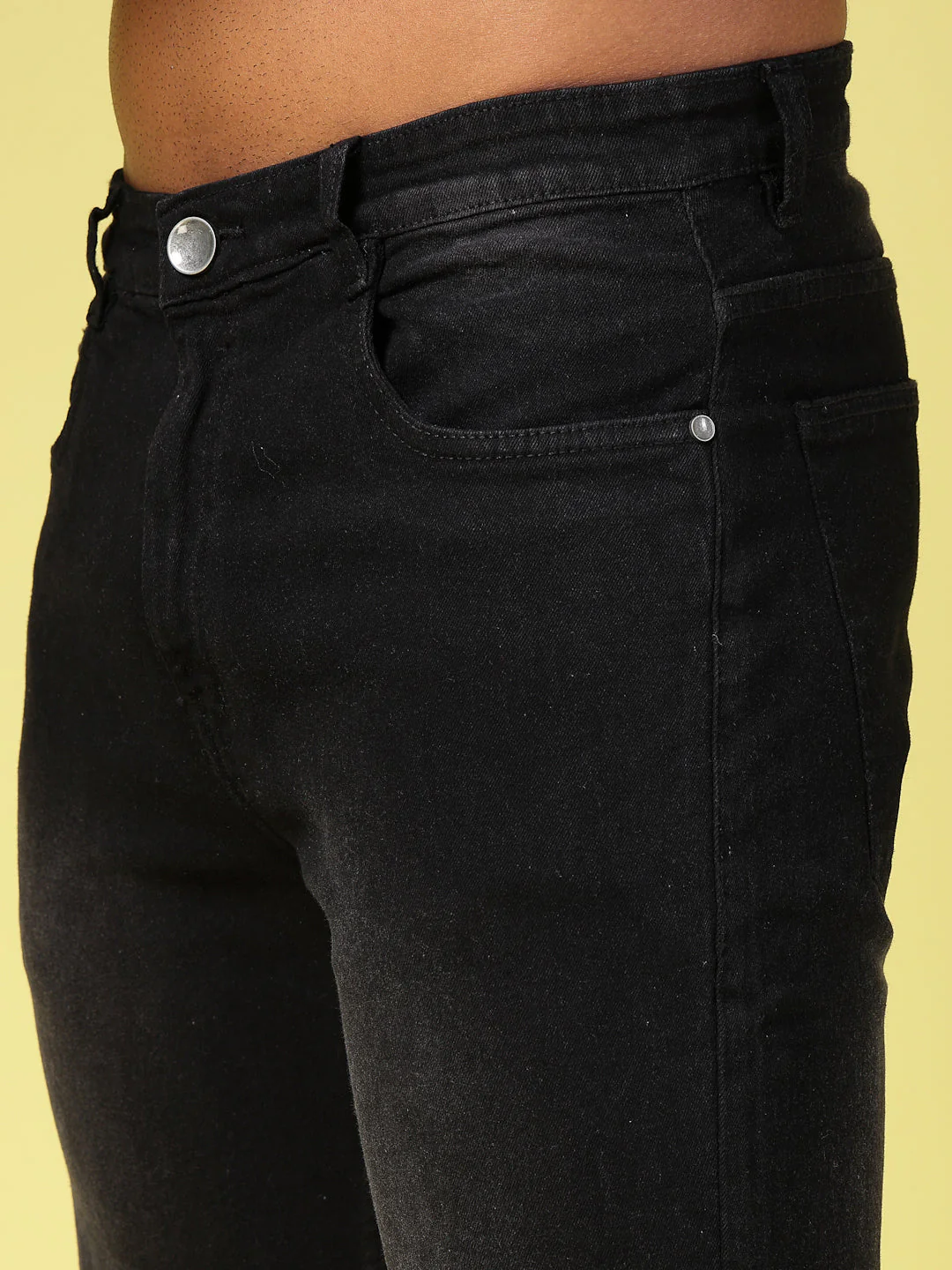 Men Lightly Faded Straight Fit Denim Jeans - Image 4