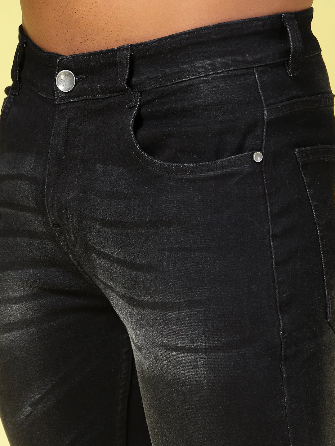 Men Lightly Faded Tapered Jeans - Image 4