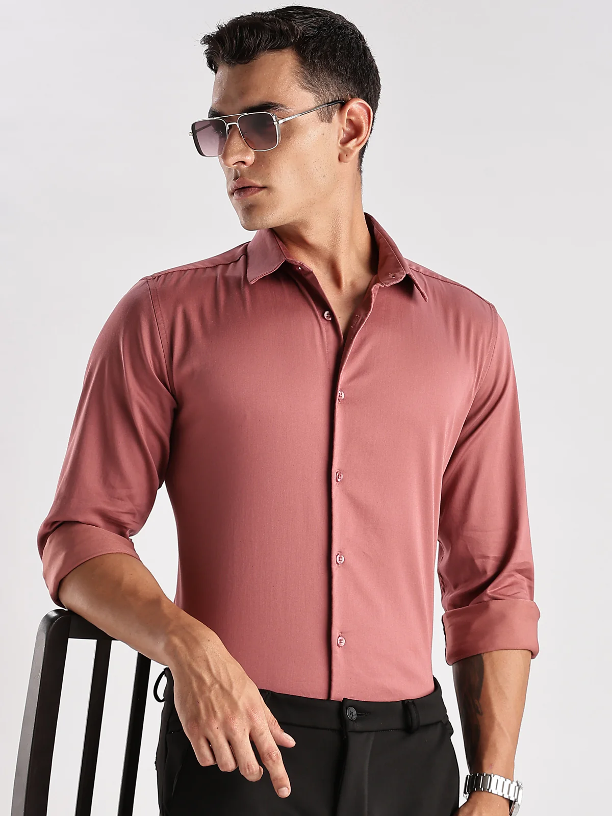 Men Mauve Casual Shirt