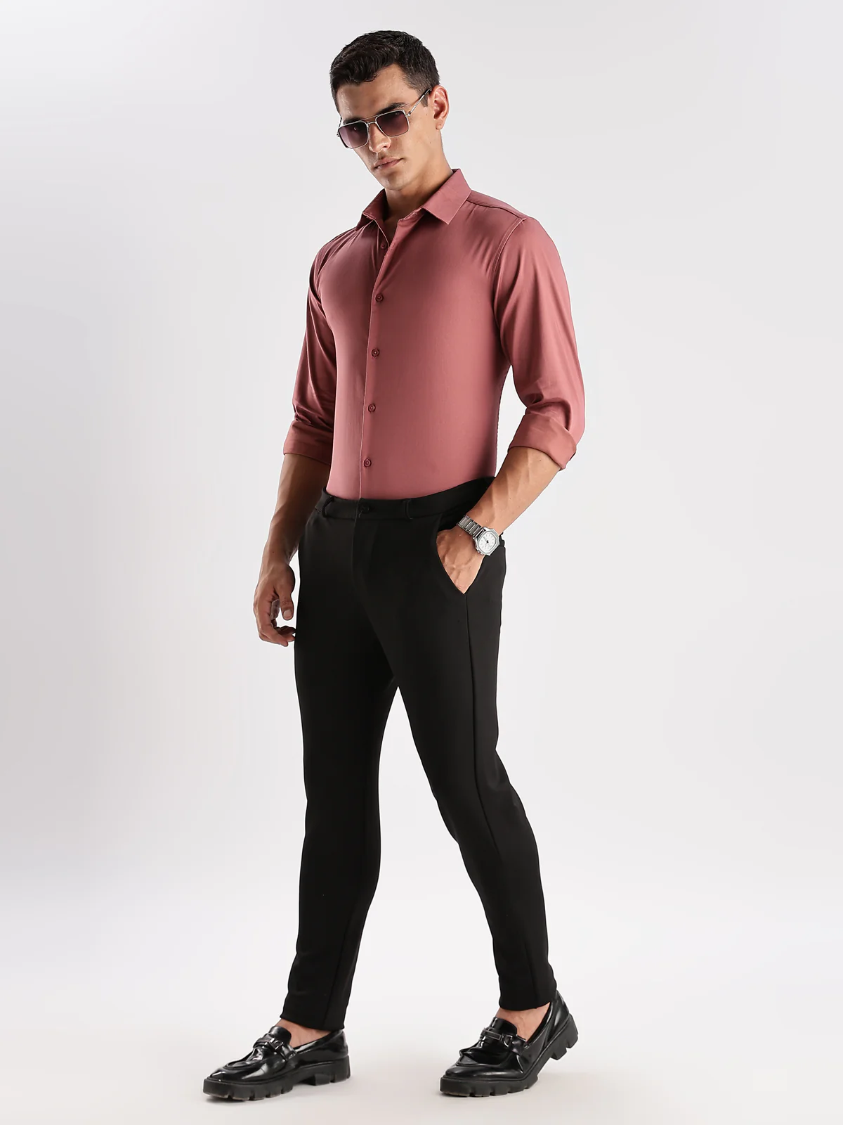 Men Mauve Casual Shirt - Image 4