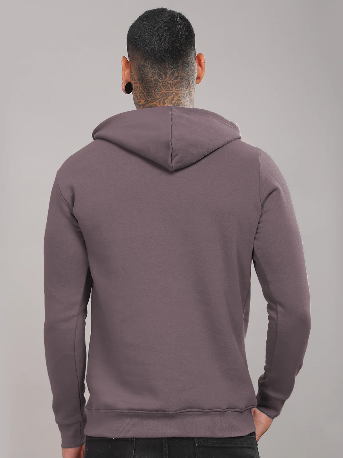 Men Lilac Printed Hoodie - Image 2