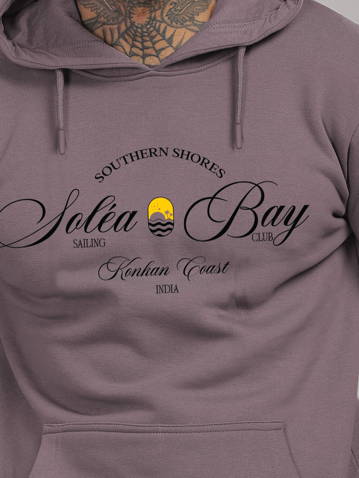 Men Lavender Printed Hoodie - Image 2