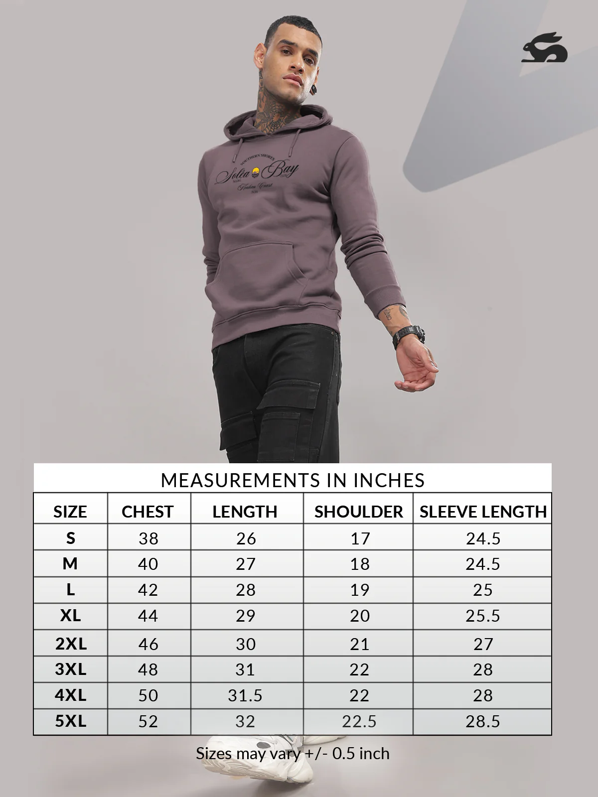 Men Lavender Printed Hoodie - Image 5