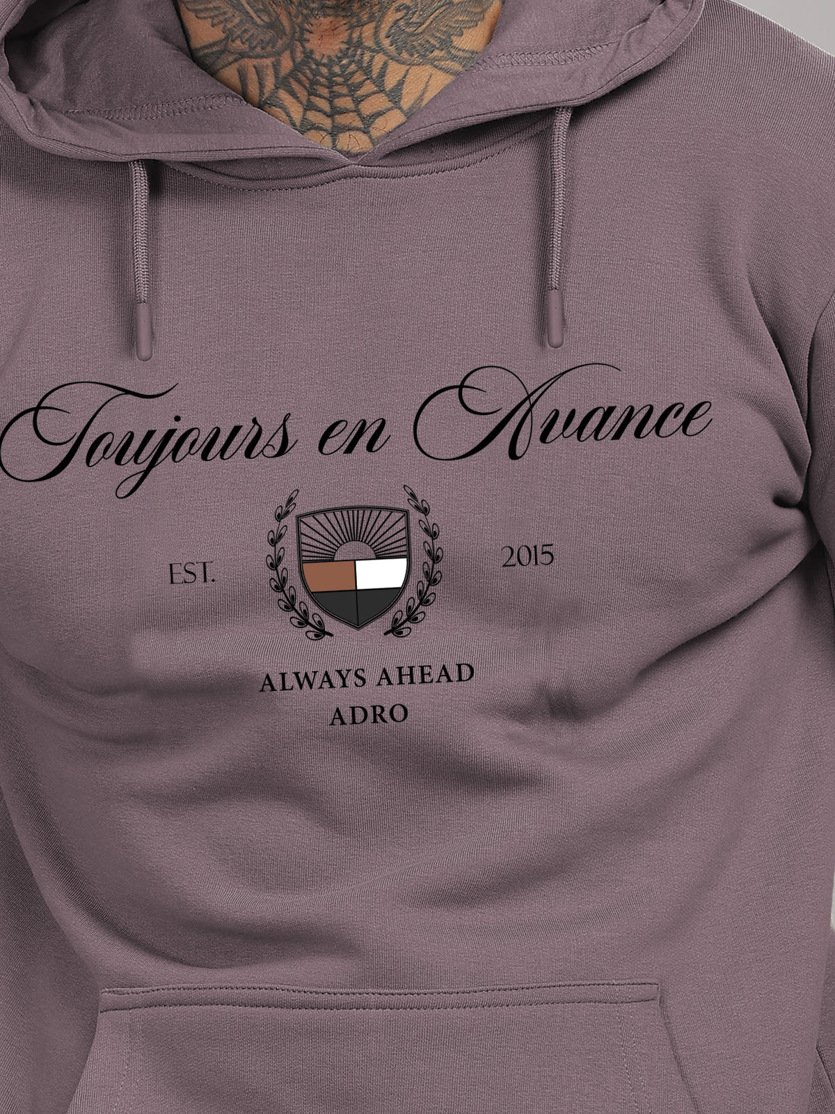 Men Lavender Printed Hoodie - Image 2