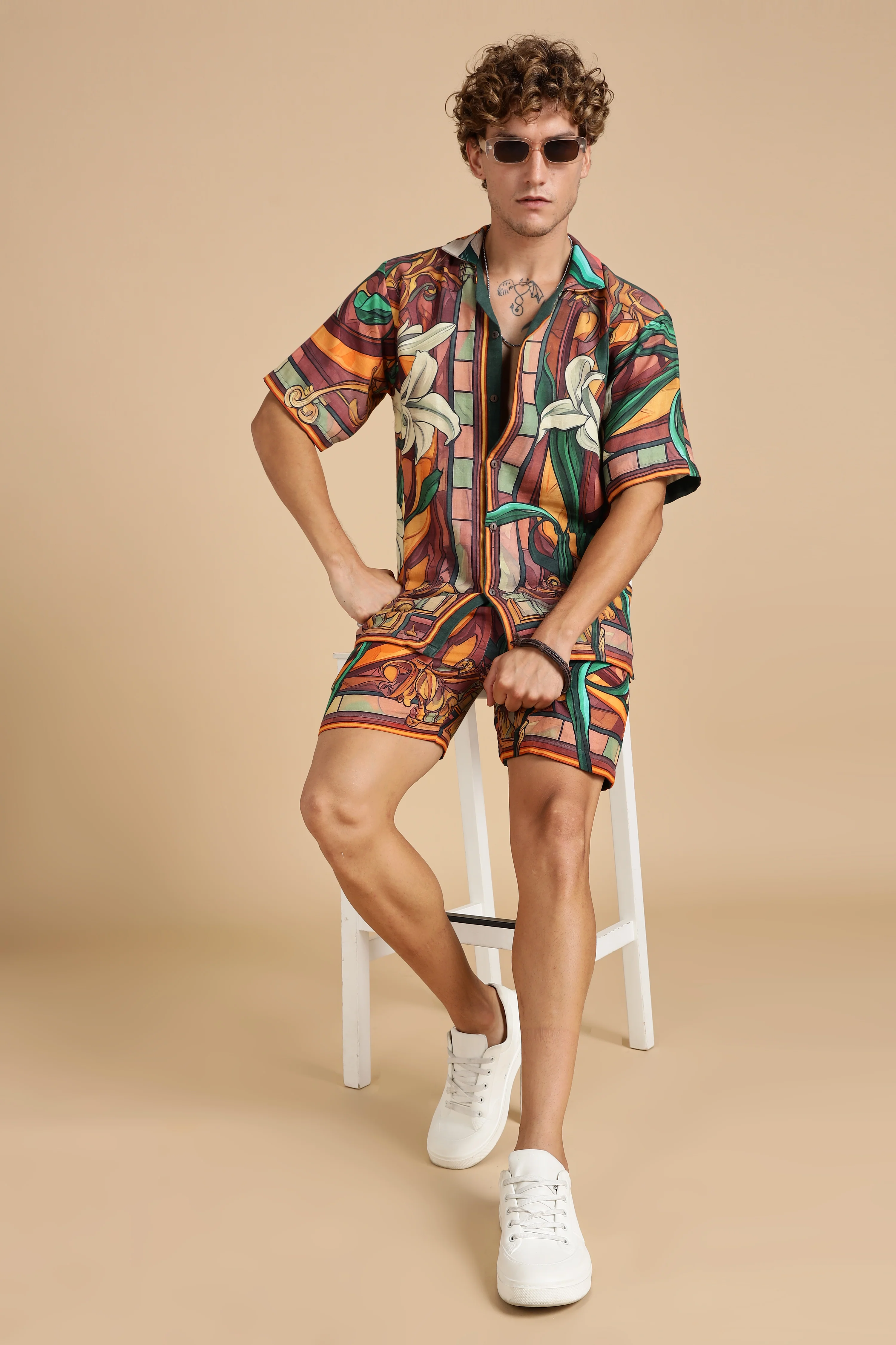 Men Liliare Gauge Cotton Coord Set - Image 3