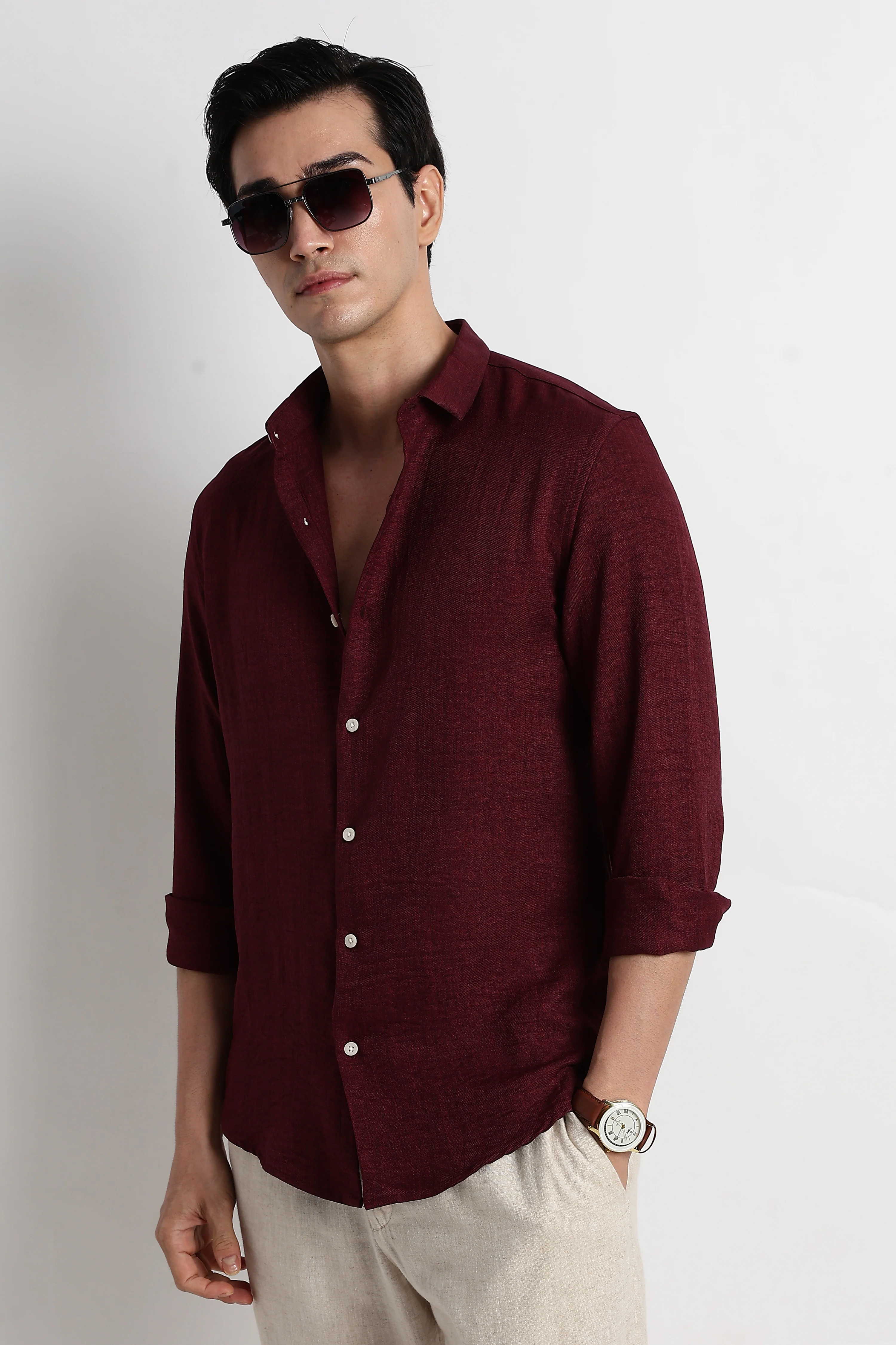 Men Linen-Blend Shirt - Image 7