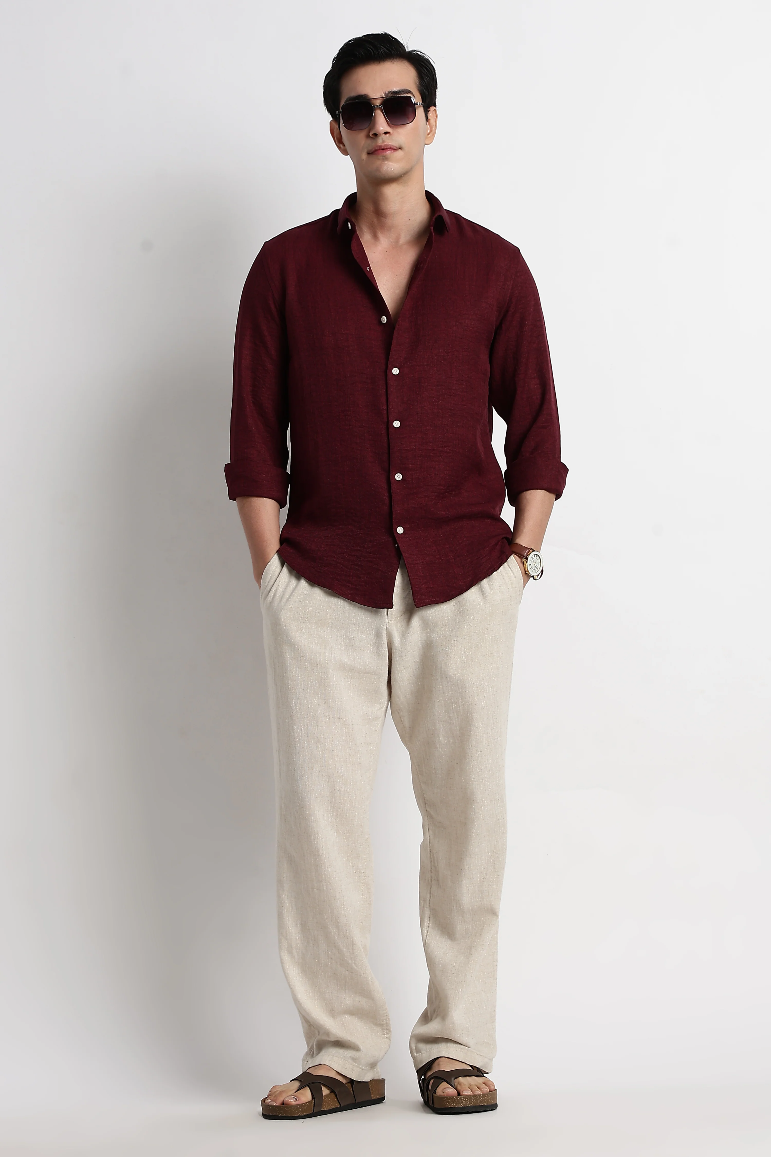 Men Linen-Blend Shirt - Image 9