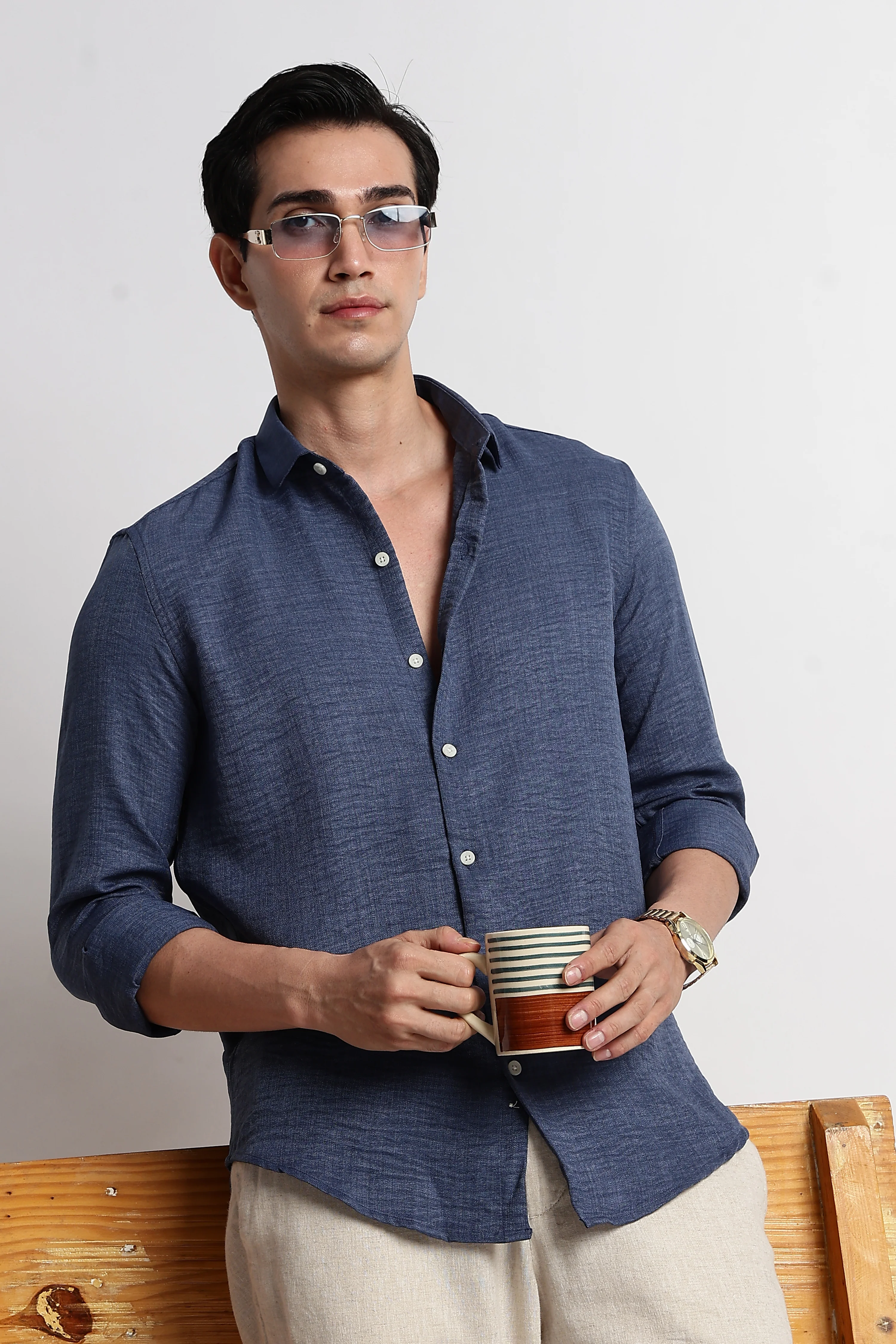 Men Linen-Blend Shirt - Image 5