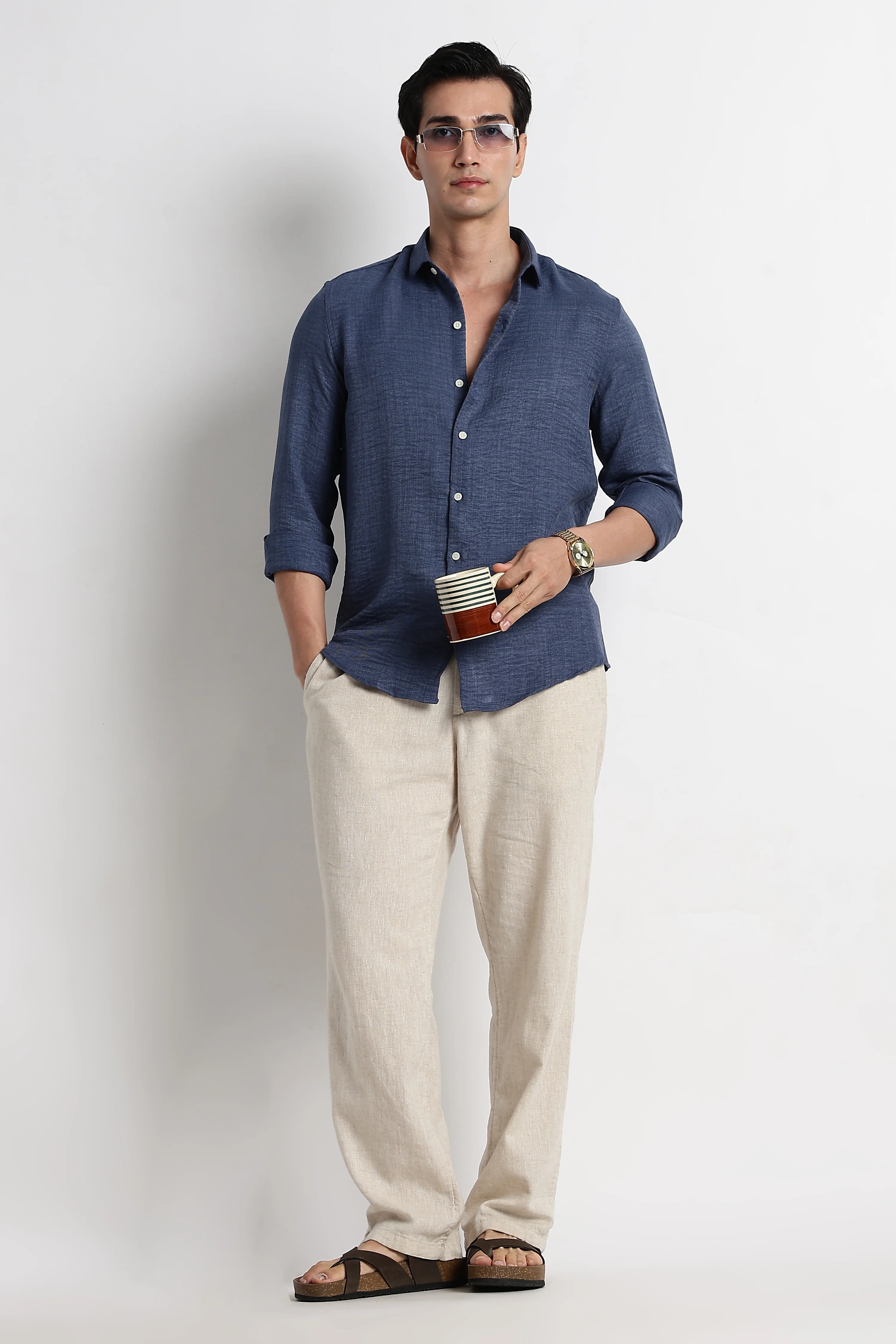 Men Linen-Blend Shirt - Image 7