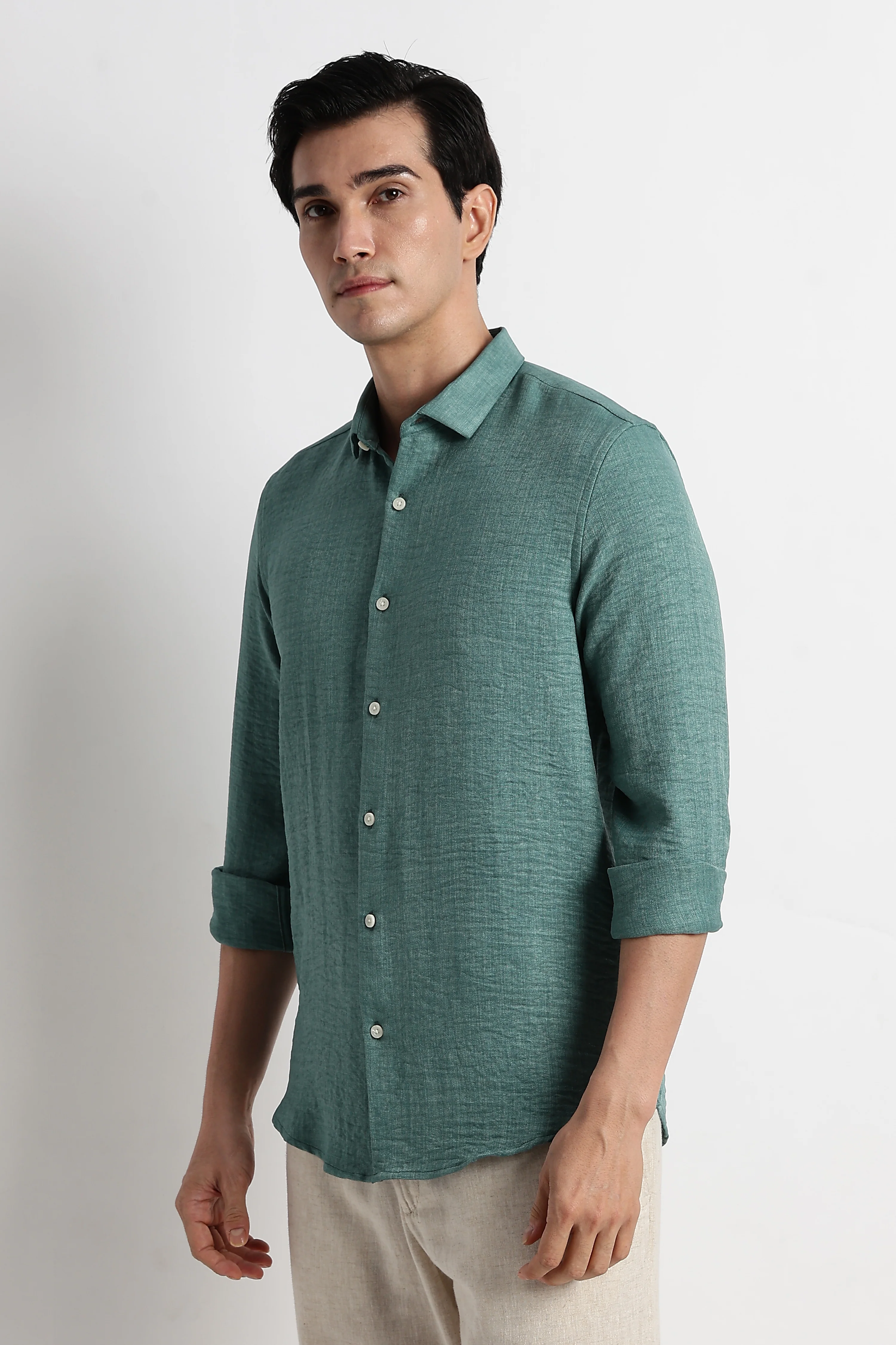 Men Linen-Blend Shirt - Image 3