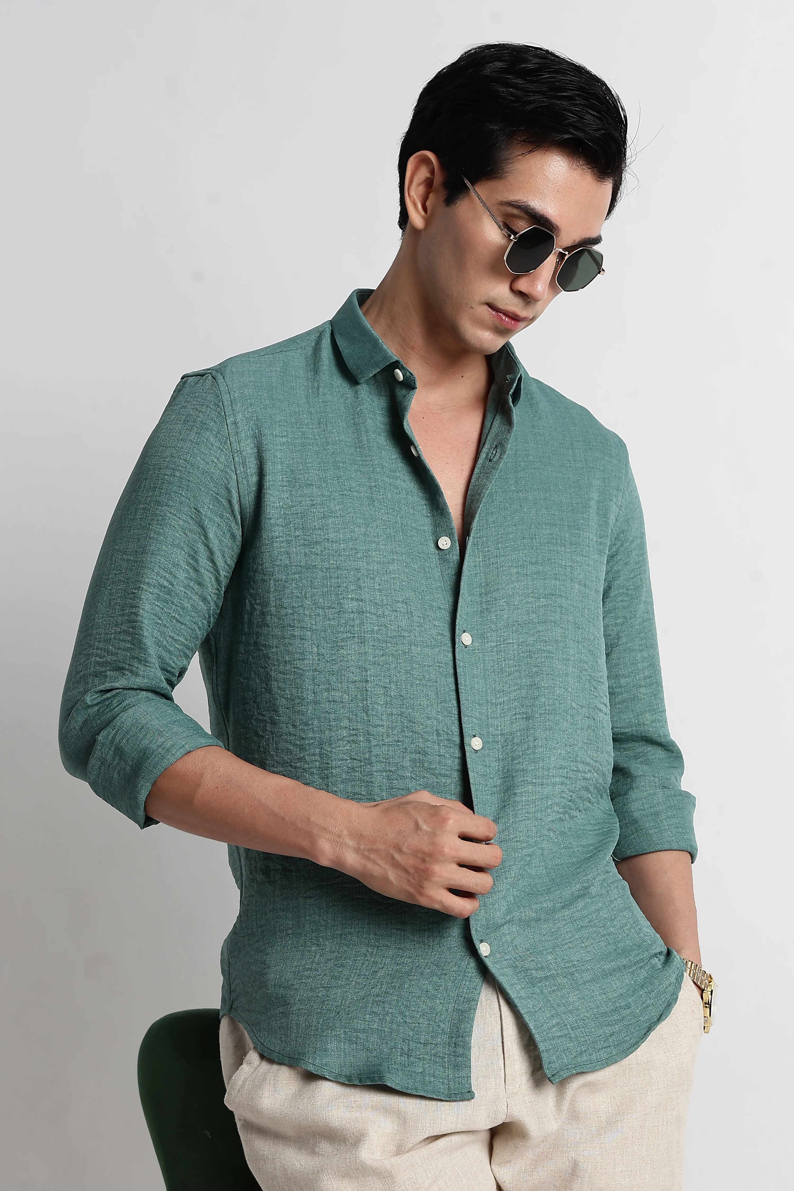Men Linen-Blend Shirt - Image 6