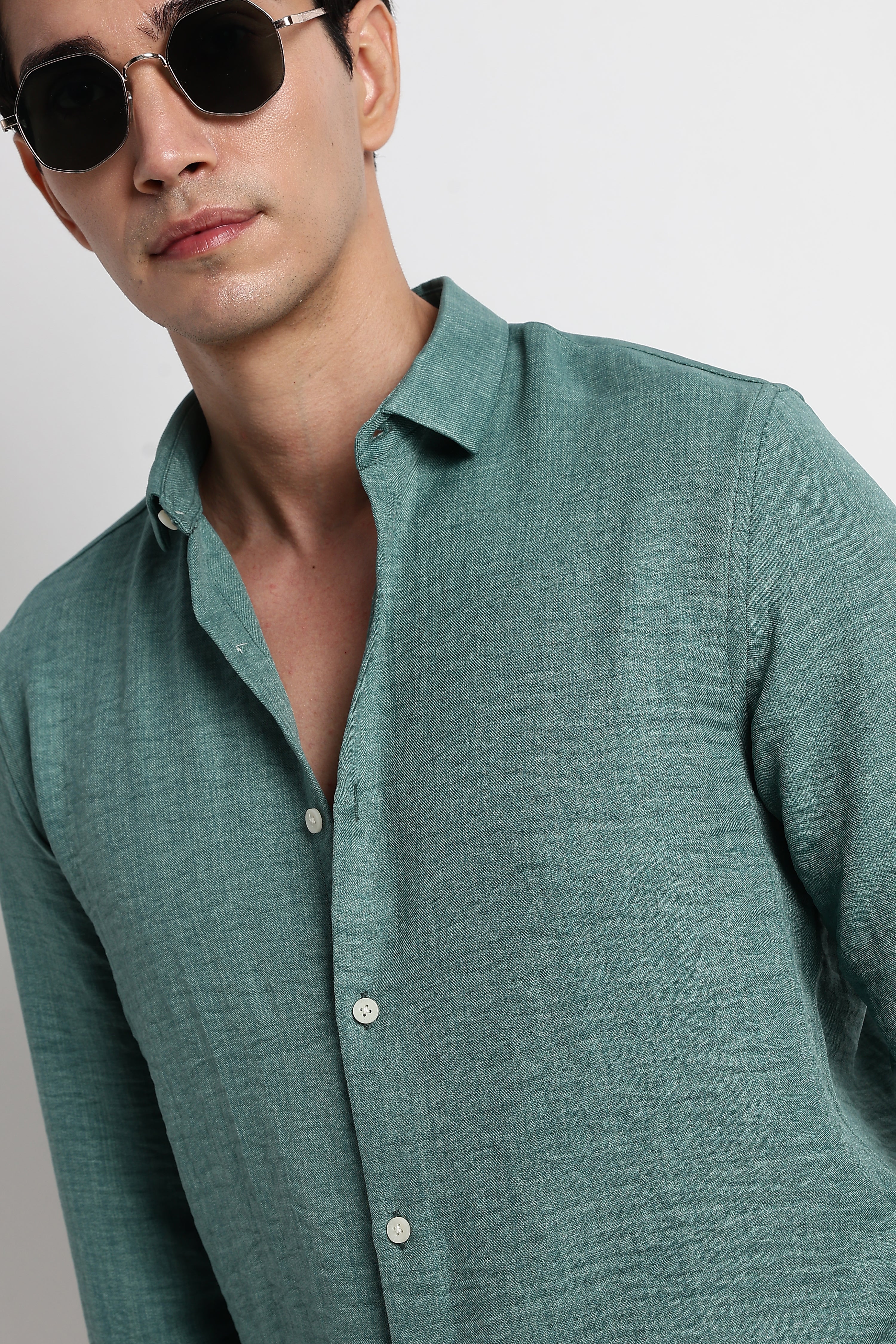 Men Linen-Blend Shirt - Image 8