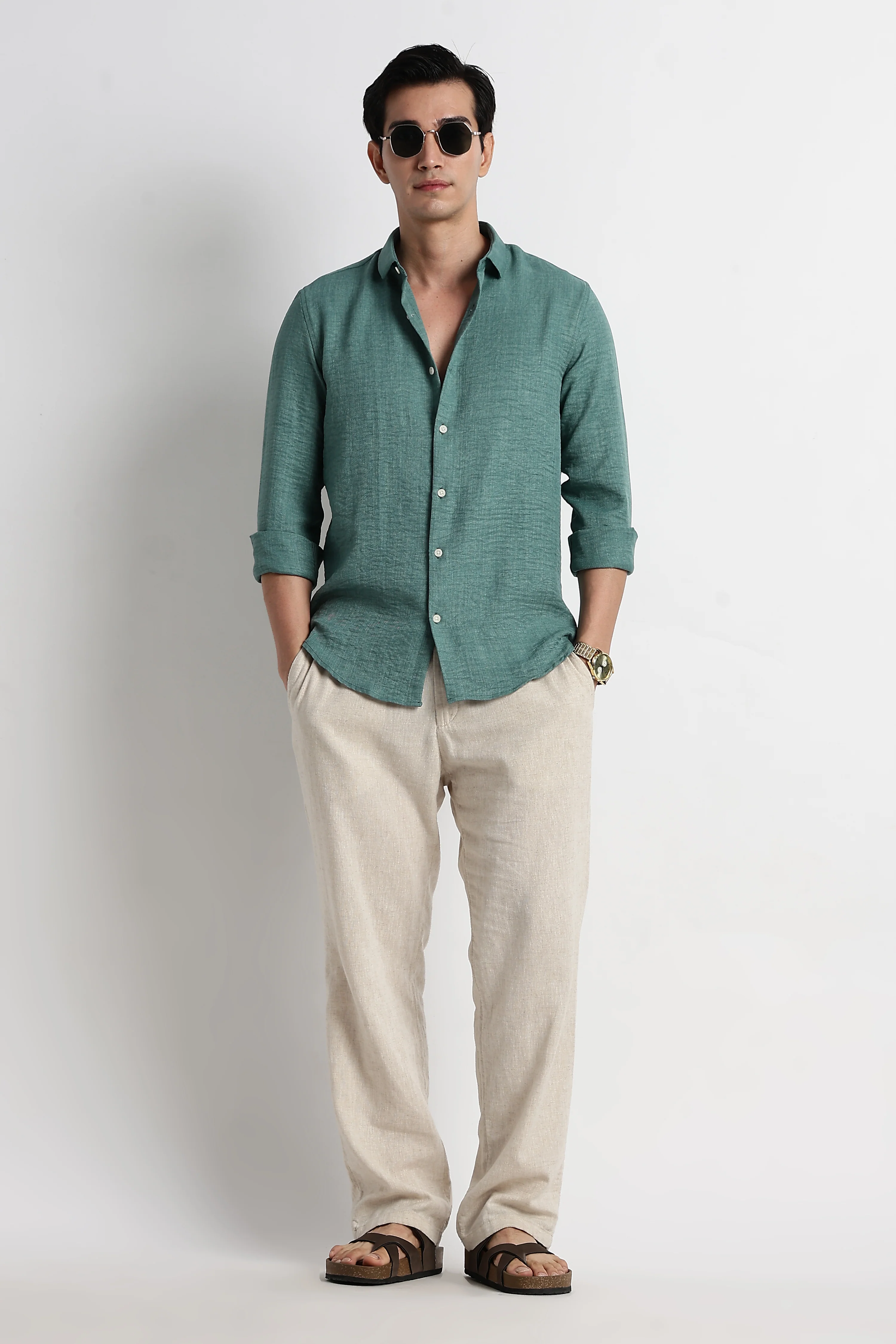 Men Linen-Blend Shirt - Image 9