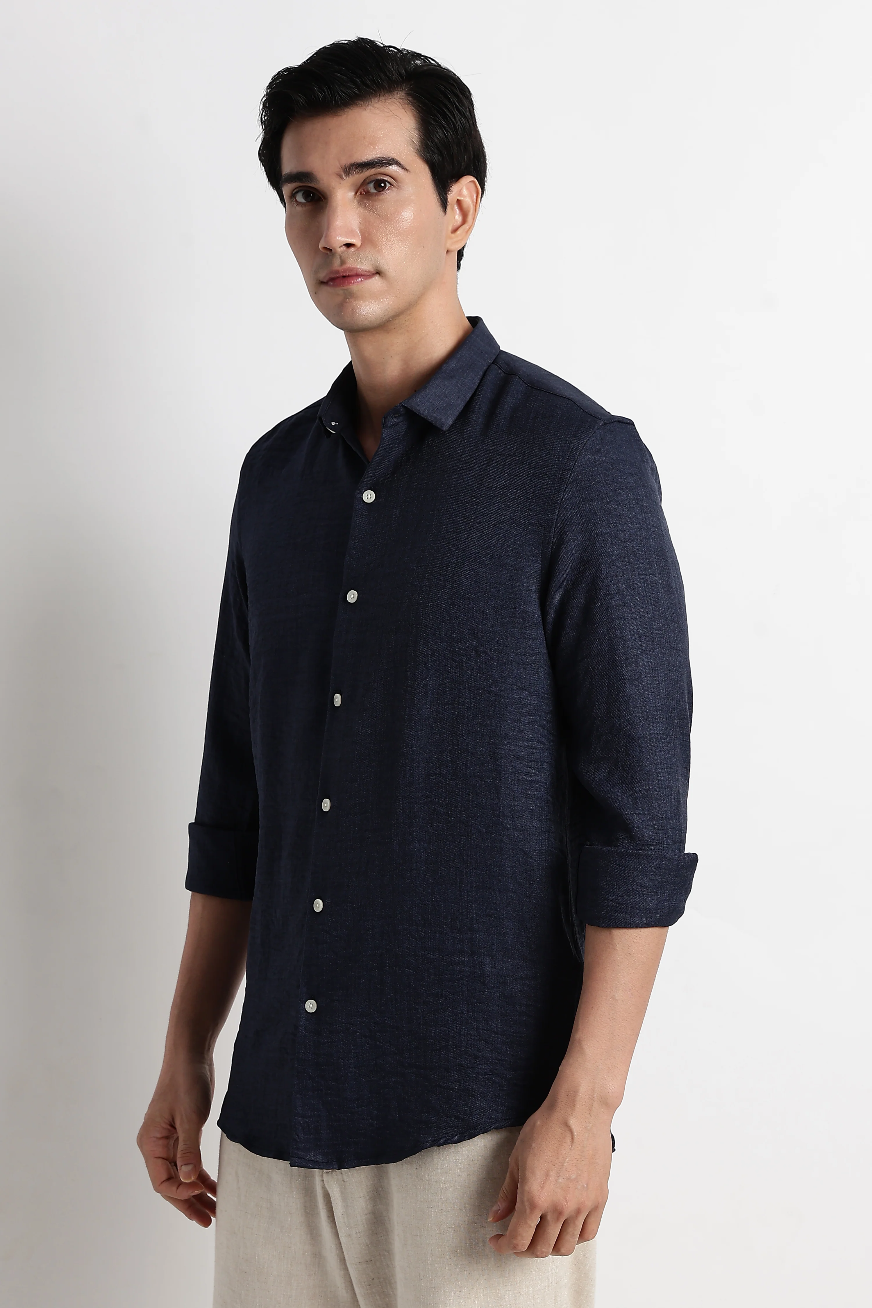 Men Linen-Blend Shirt - Image 4