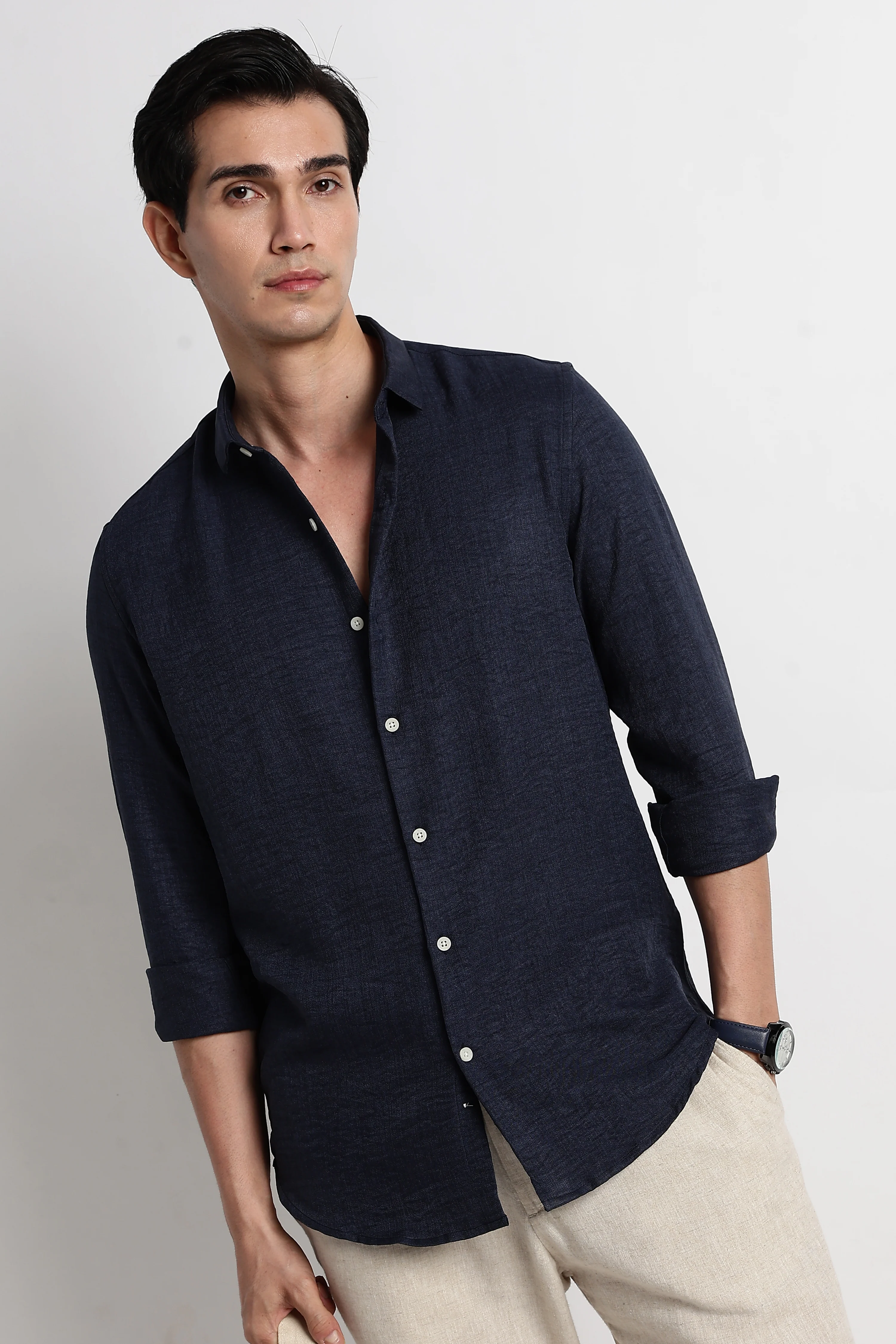 Men Linen-Blend Shirt - Image 6
