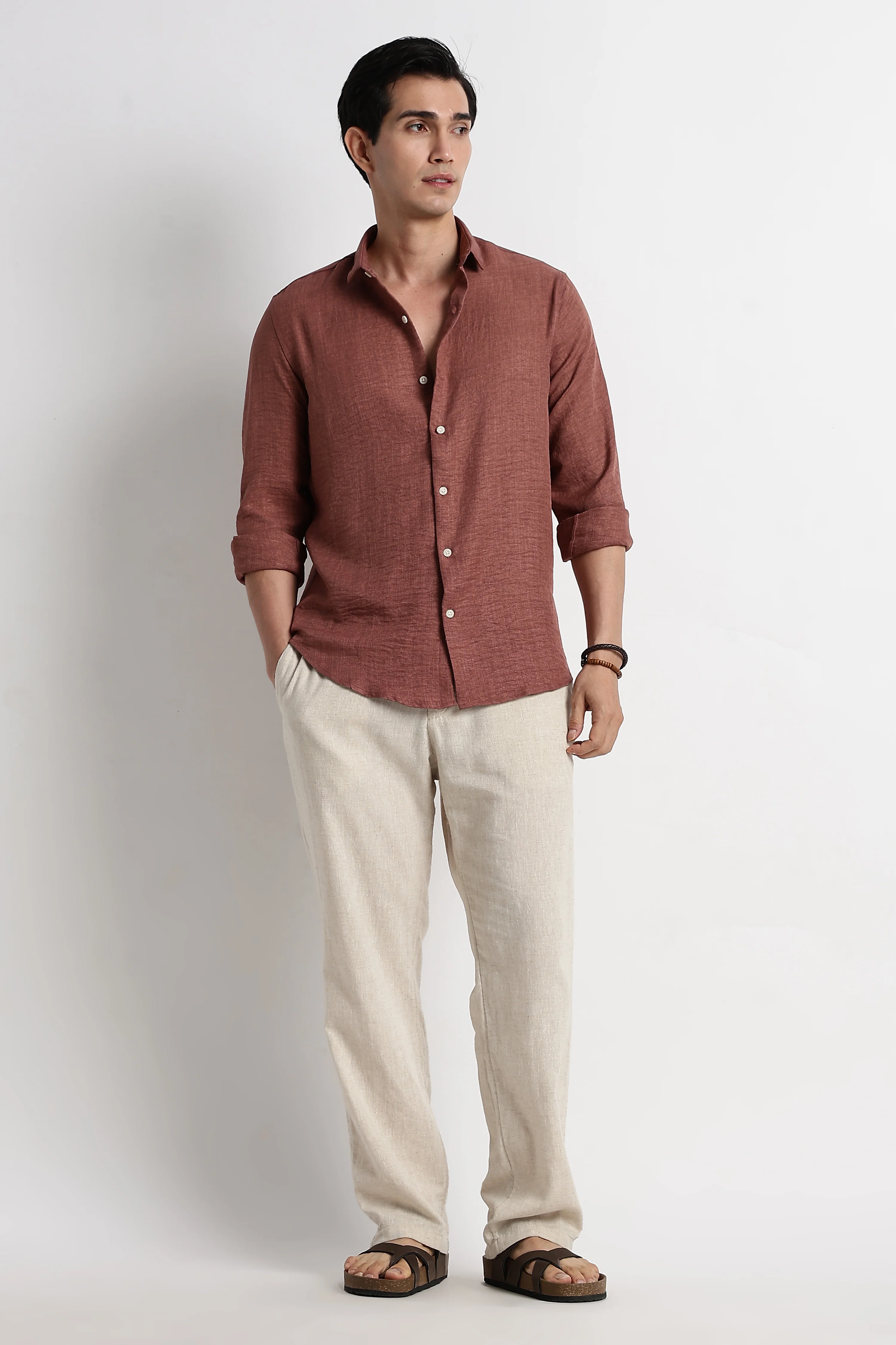 Men Linen-Blend Shirt - Image 9