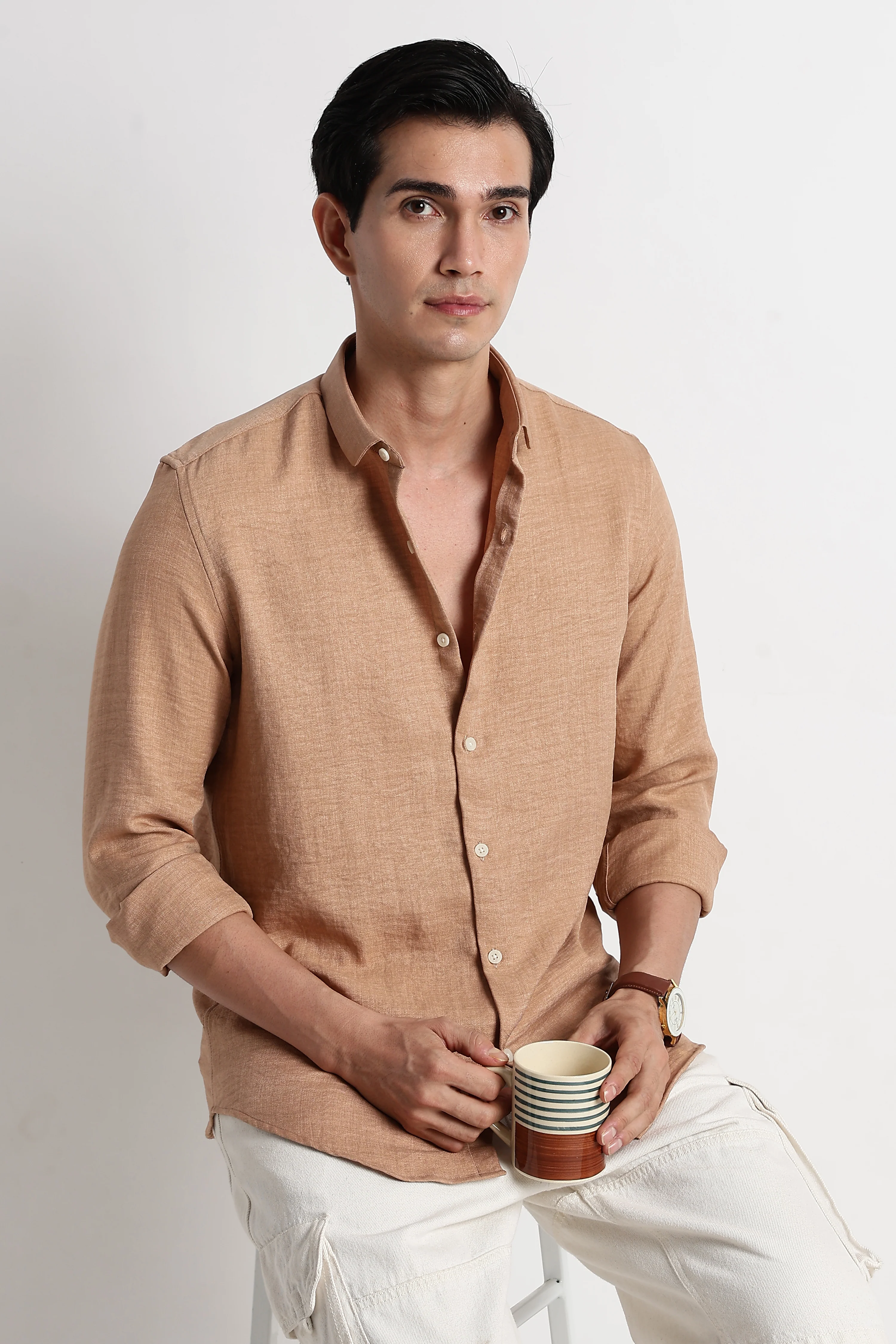 Men Linen-Blend Shirt - Image 9