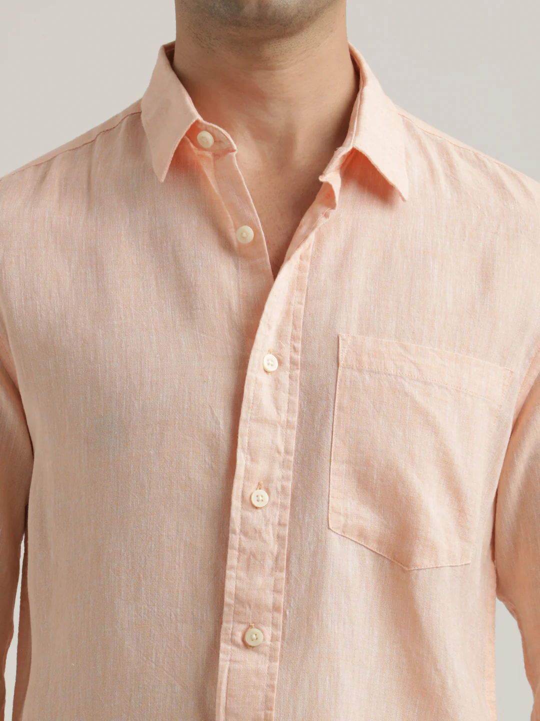 Men Linen-Cotton Blend Shirt - Image 3