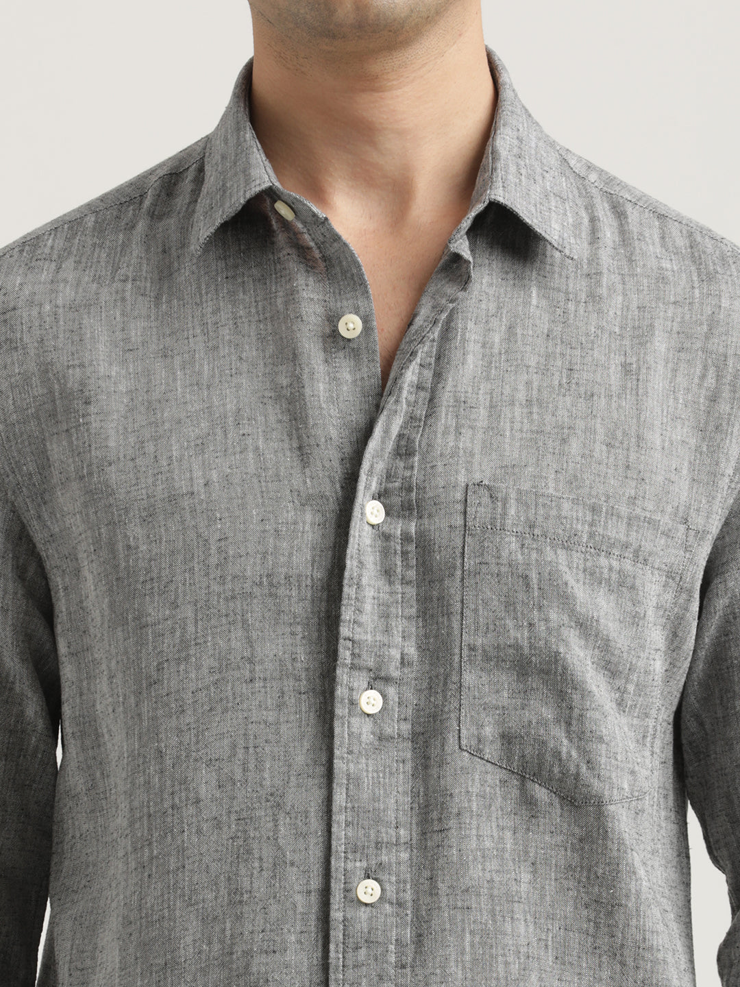 Men Linen-Cotton Blend Shirt - Image 4