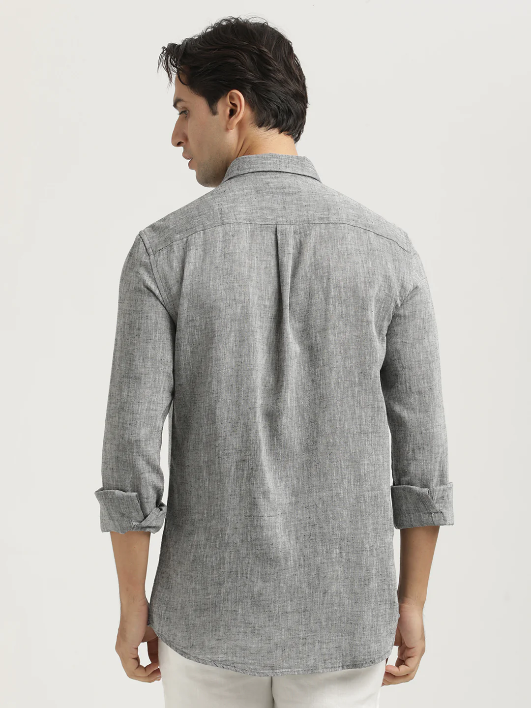 Men Linen-Cotton Blend Shirt - Image 6