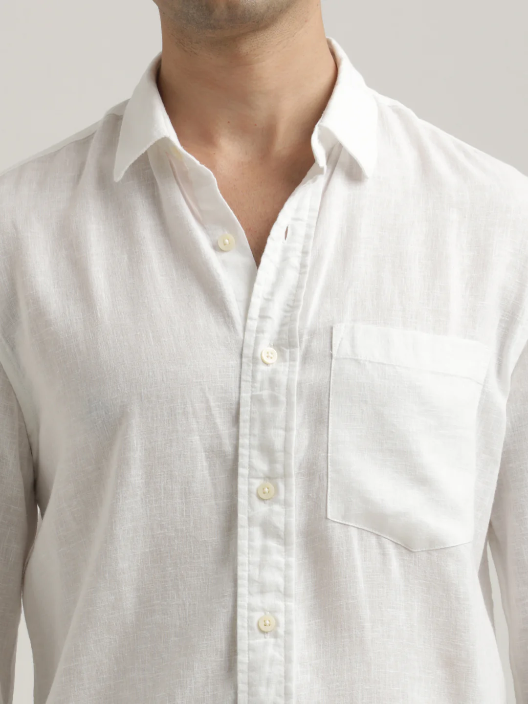 Men Linen-Cotton Blend Shirt - Image 4