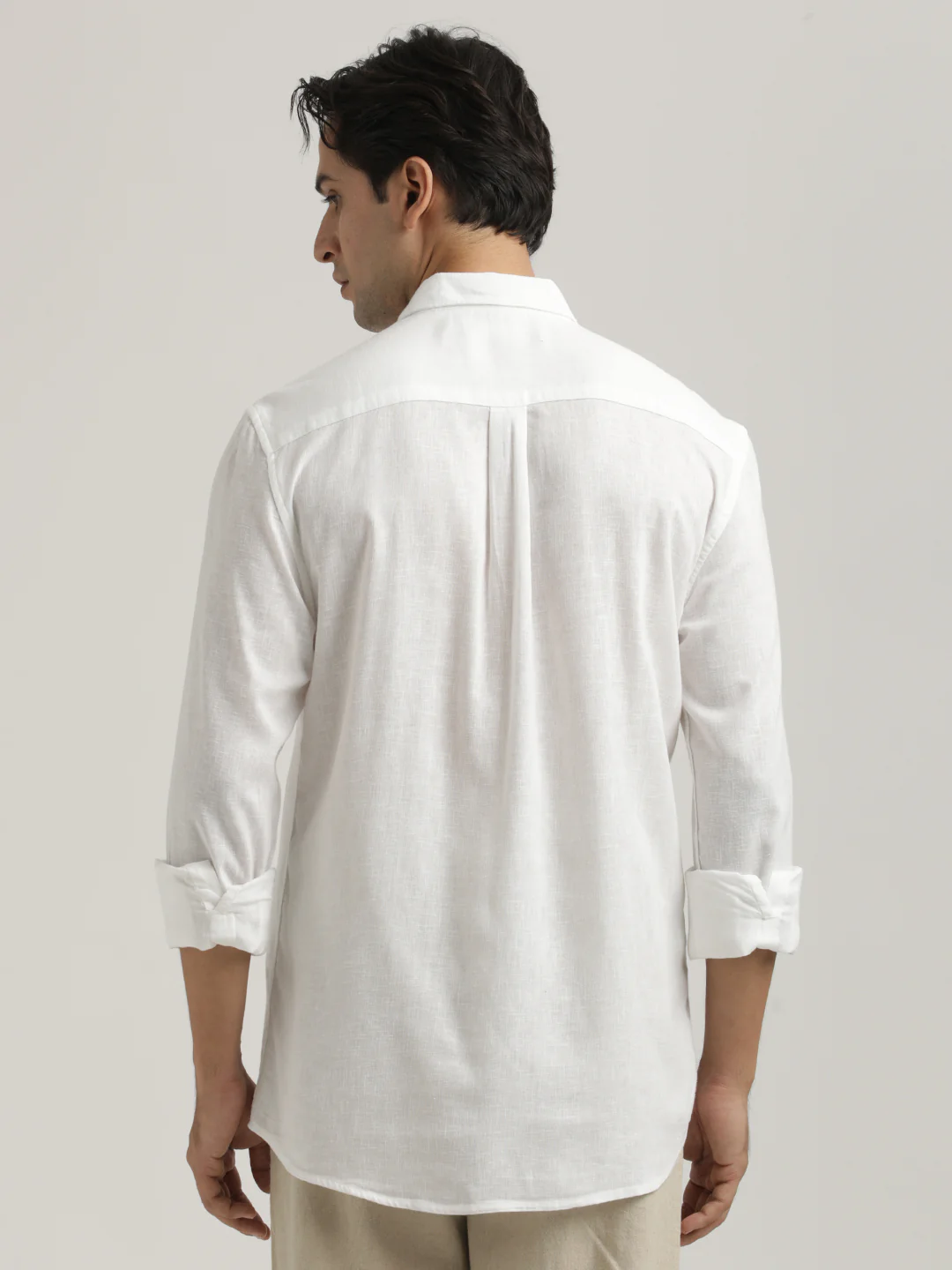 Men Linen-Cotton Blend Shirt - Image 6